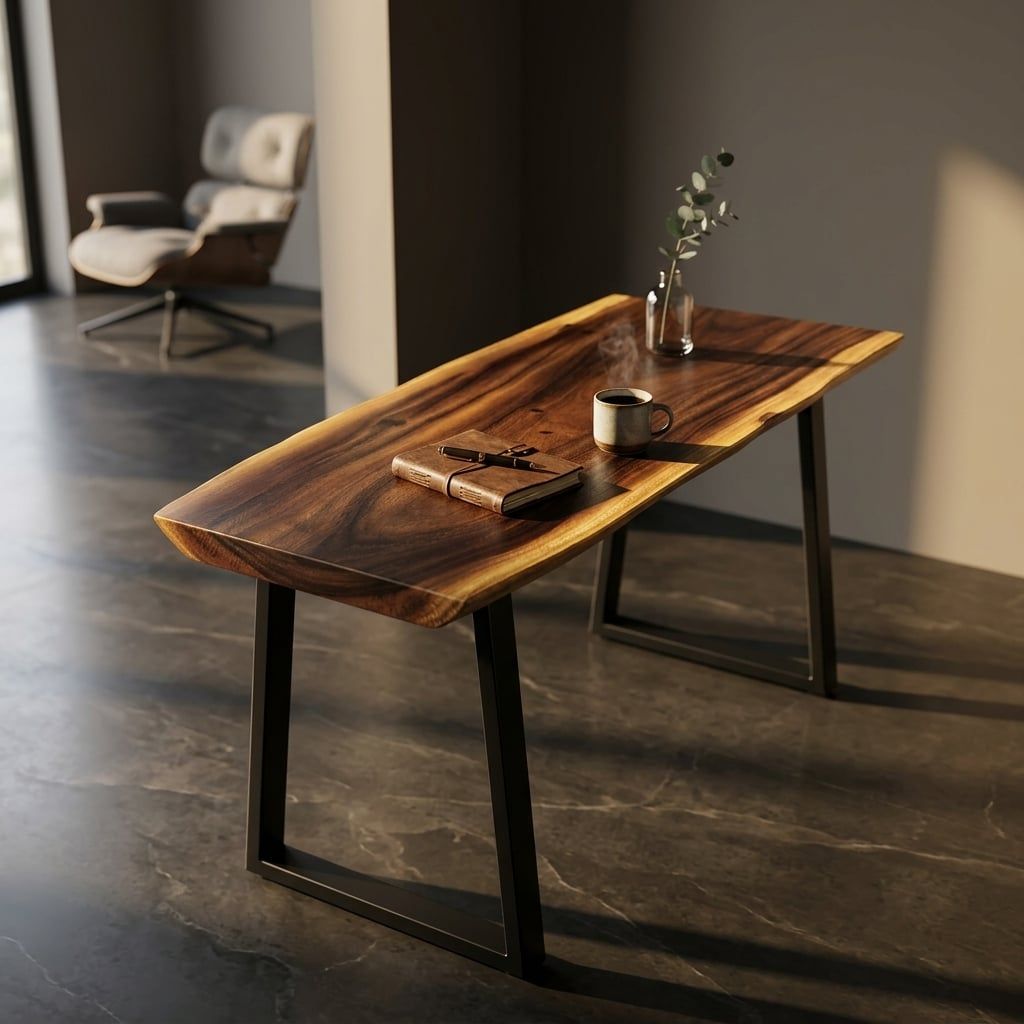  BÀN GỖ ME TÂY 140 x 52-58 x 5 cm 