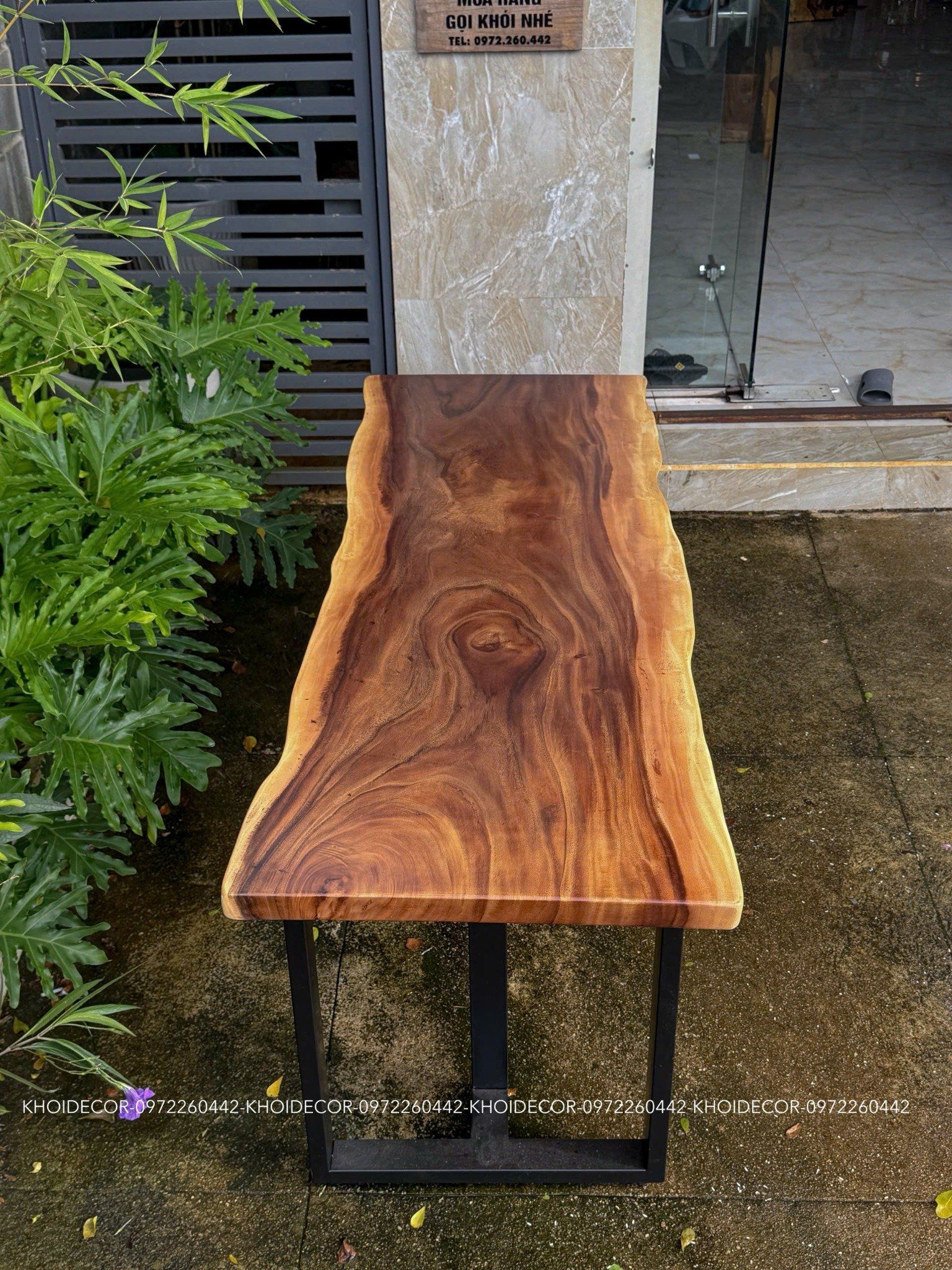  BÀN GỖ ME TÂY 160 x 58-63 x 5 cm 