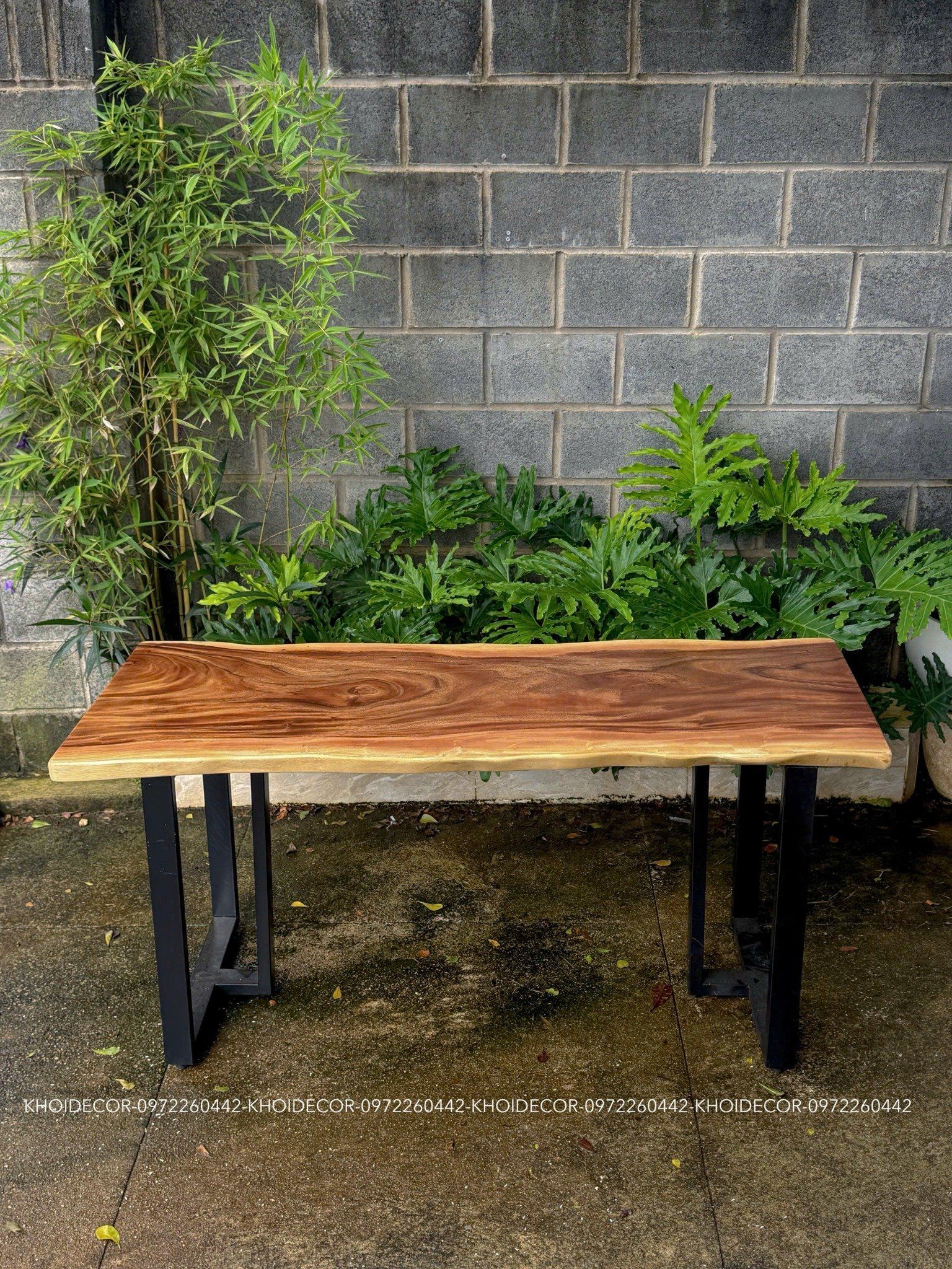 BÀN GỖ ME TÂY 160 x 58-63 x 5 cm 