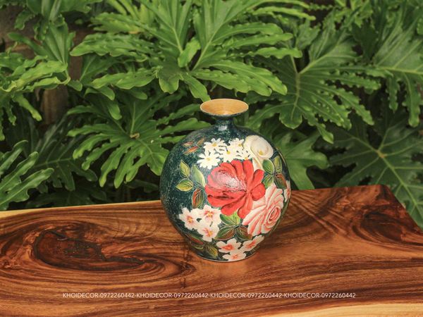  HÚT LỘC HOA HỒNG MEN KHÔ GỐM TÂM AN 