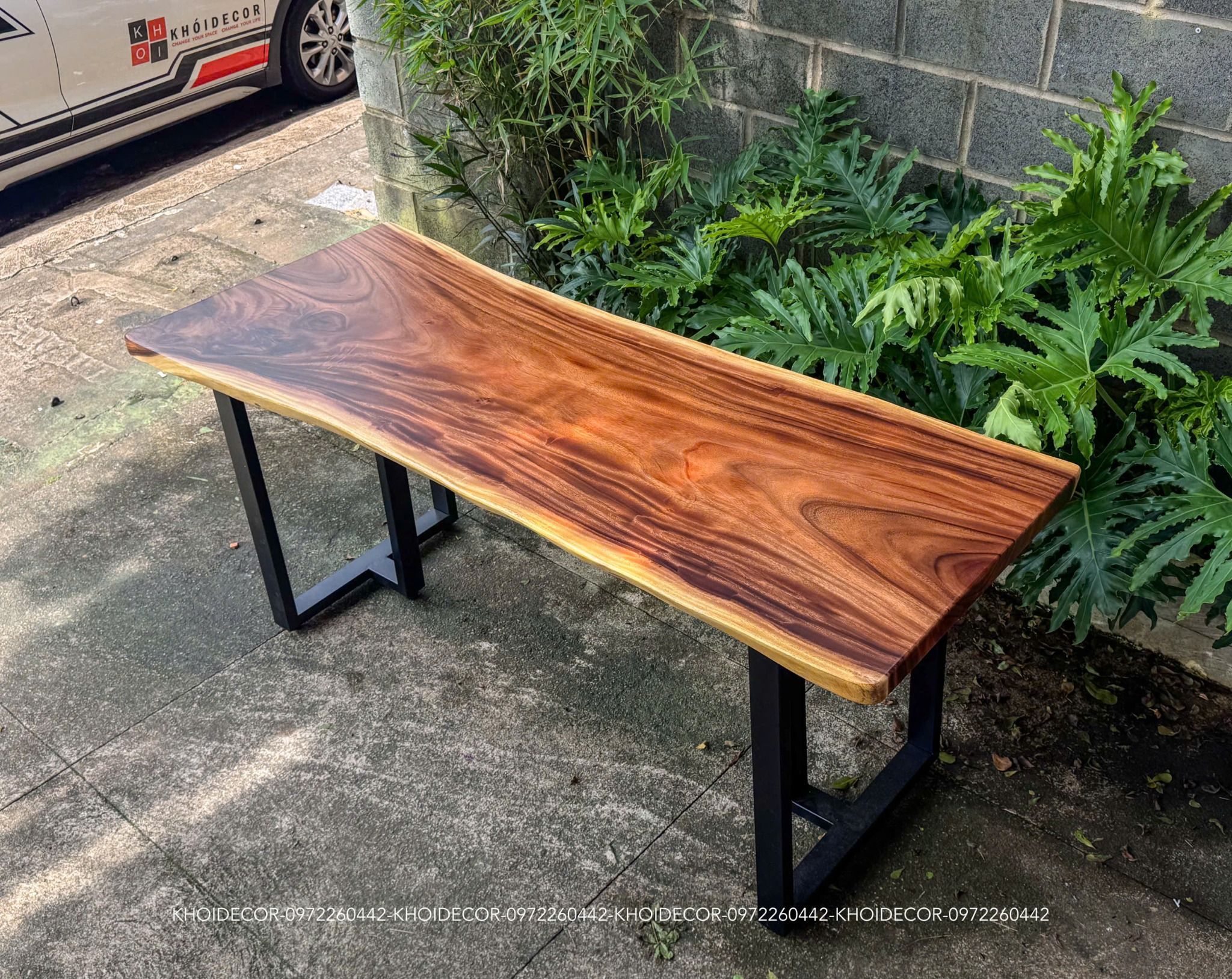  BÀN GỖ ME TÂY 180 x 65-73 x 5 cm 