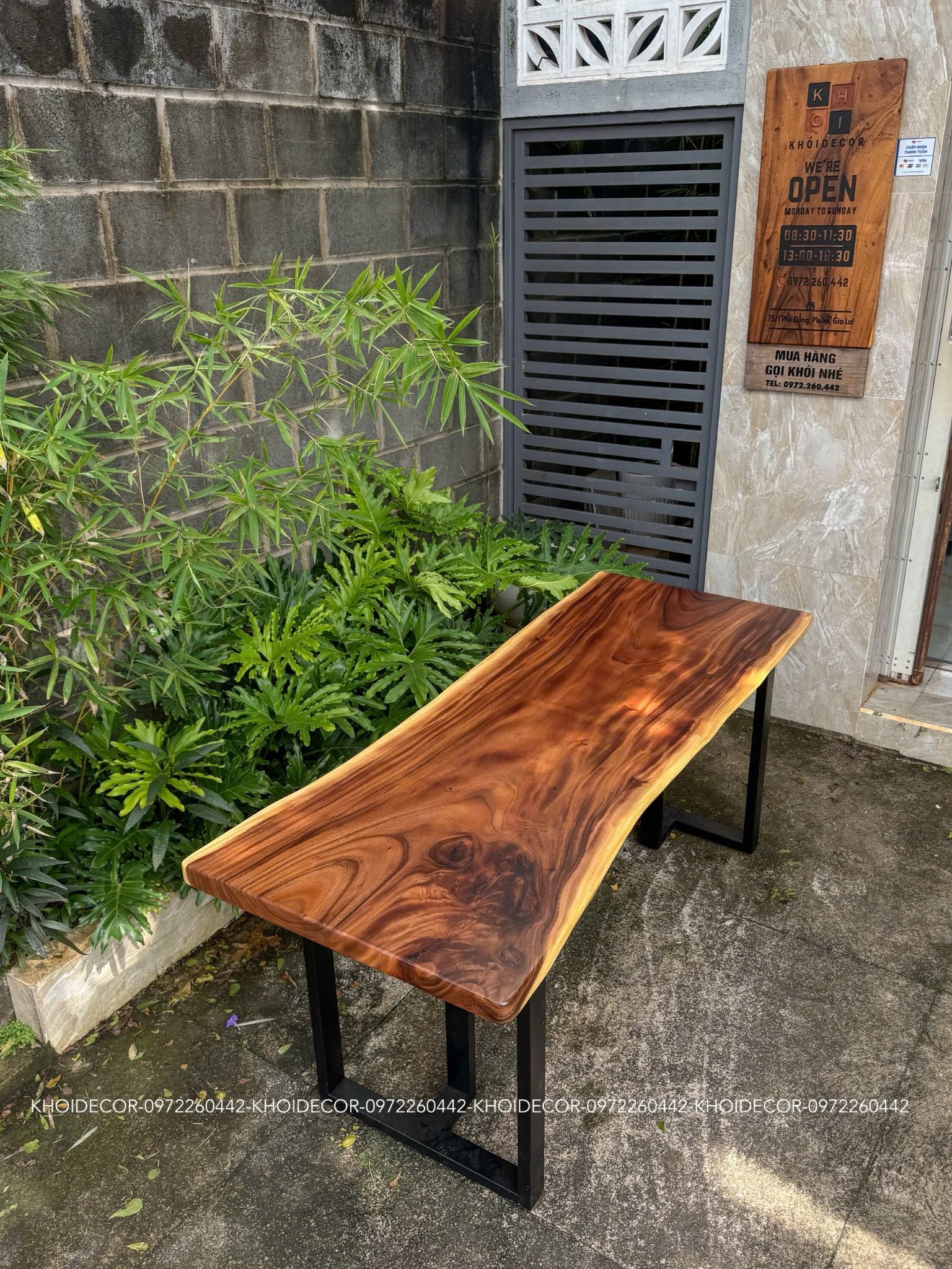  BÀN GỖ ME TÂY 180 x 65-73 x 5 cm 