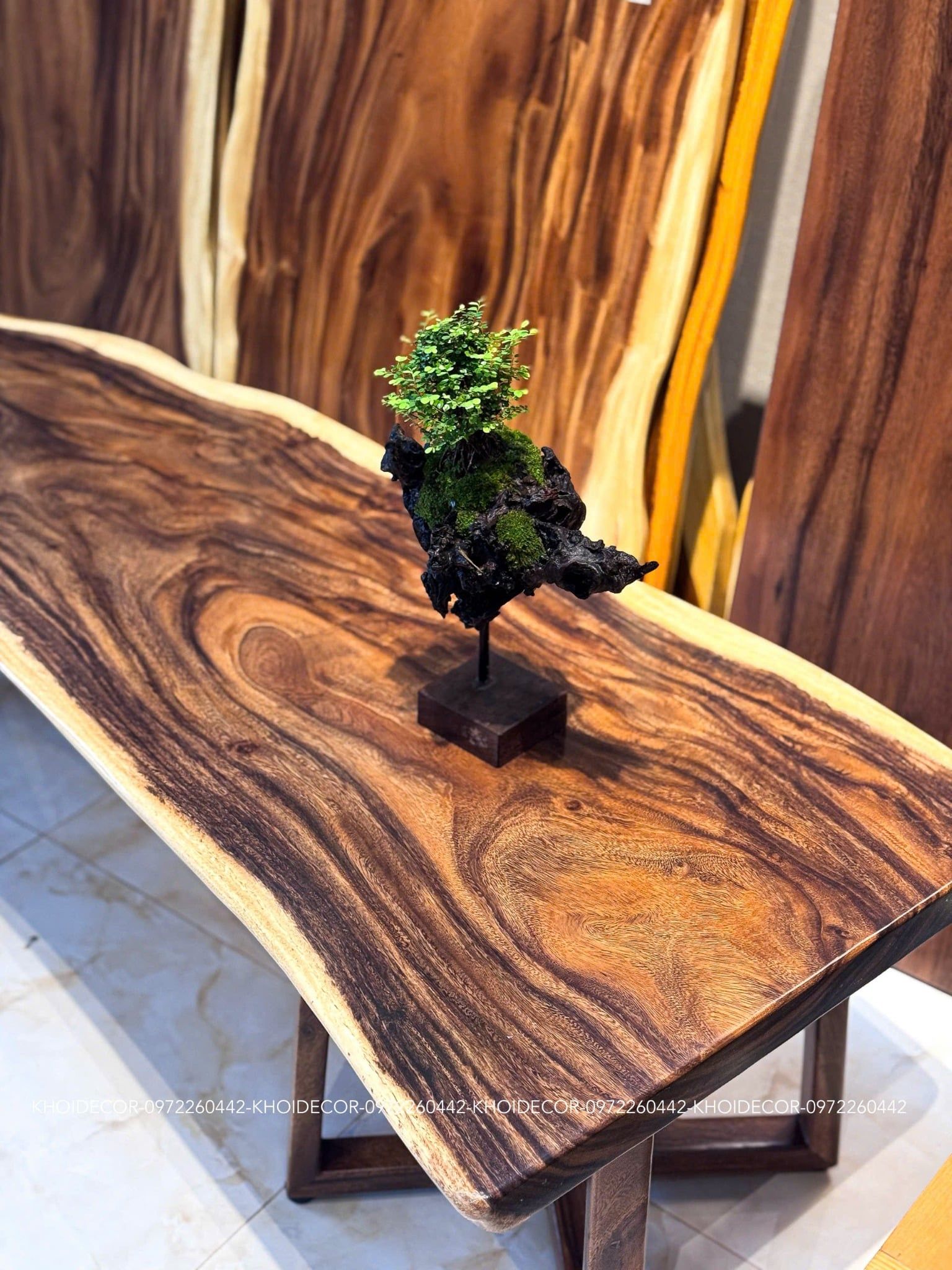  BÀN GỖ ME TÂY 190 x 60-57-66 x 5 cm 