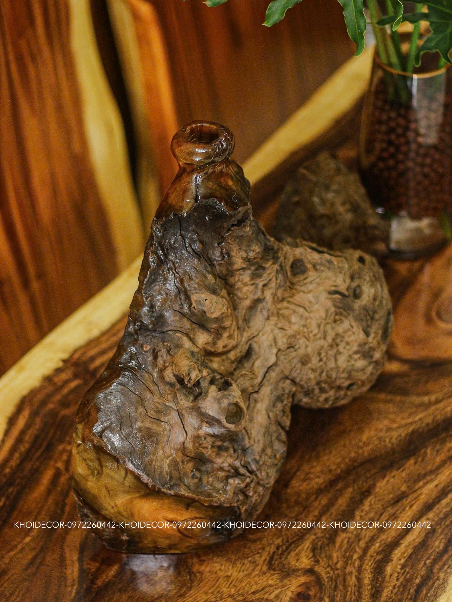  BÌNH GỖ LŨA SAO - N52 x C39 x S17 cm 