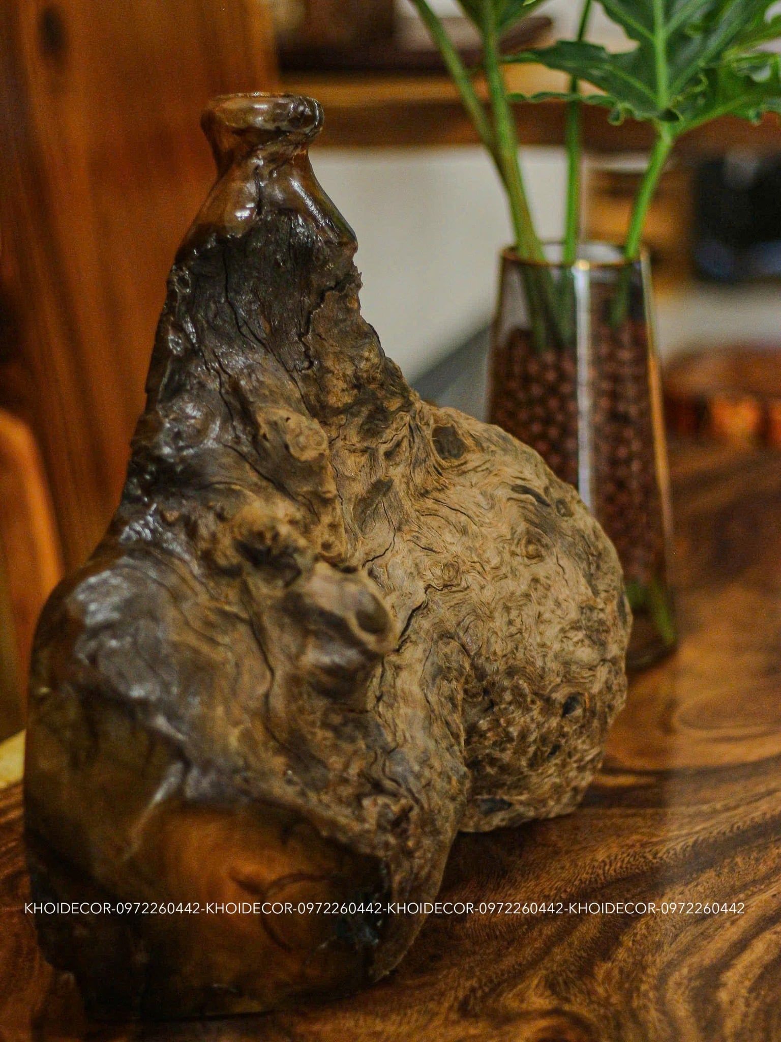  BÌNH GỖ LŨA SAO - N52 x C39 x S17 cm 