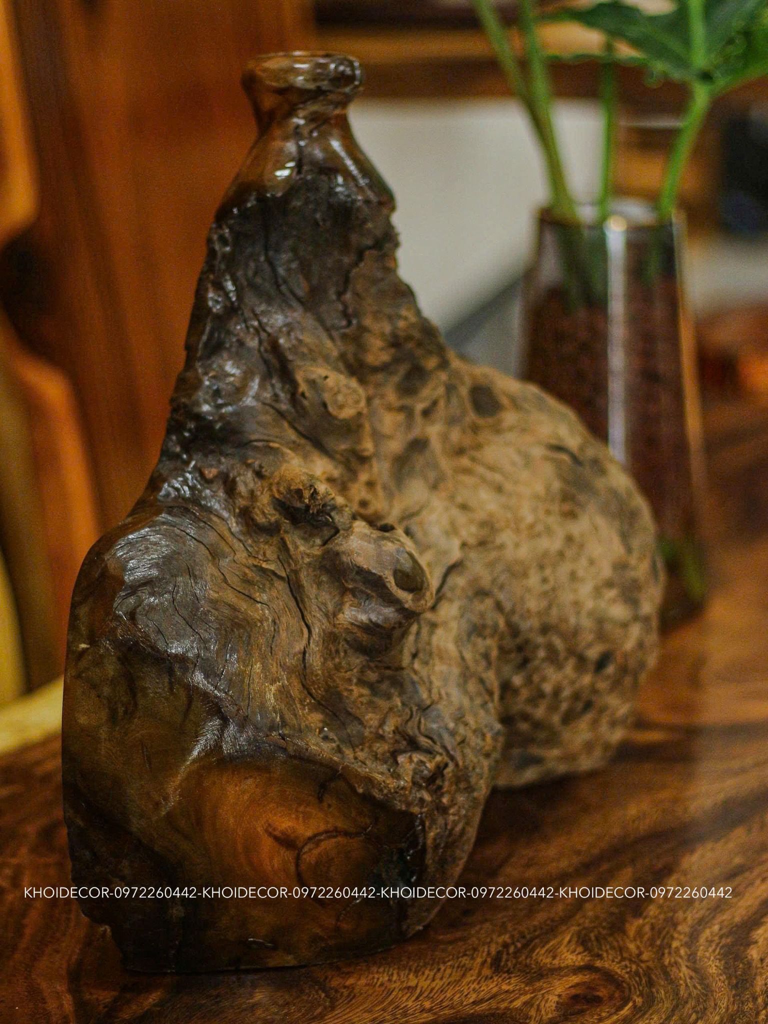  BÌNH GỖ LŨA SAO - N52 x C39 x S17 cm 