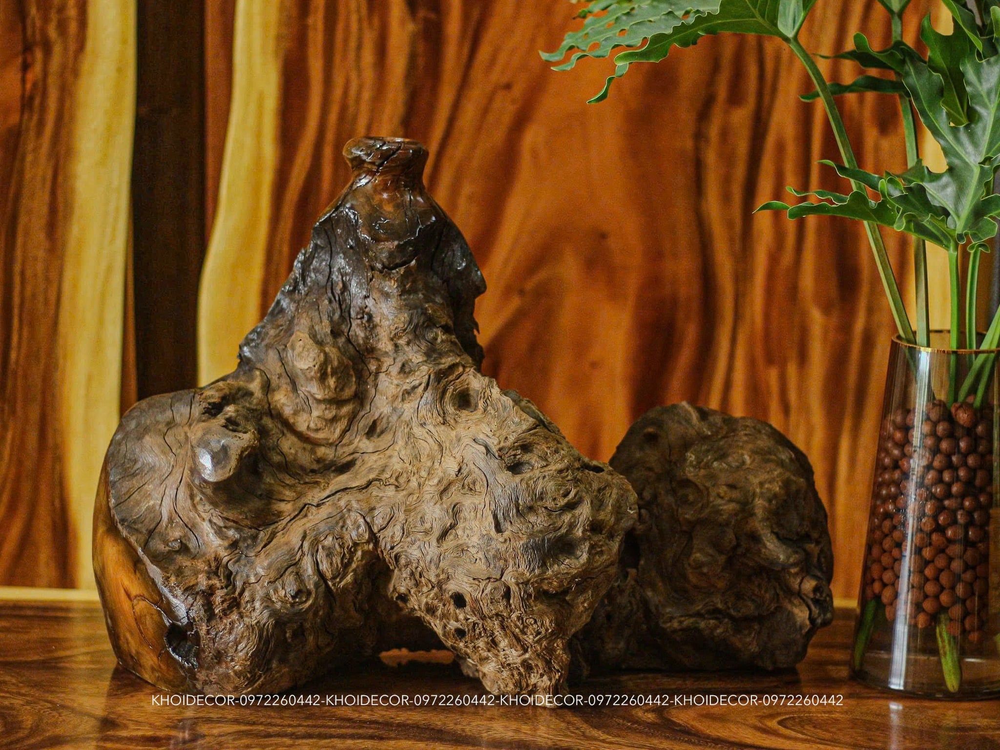  BÌNH GỖ LŨA SAO - N52 x C39 x S17 cm 