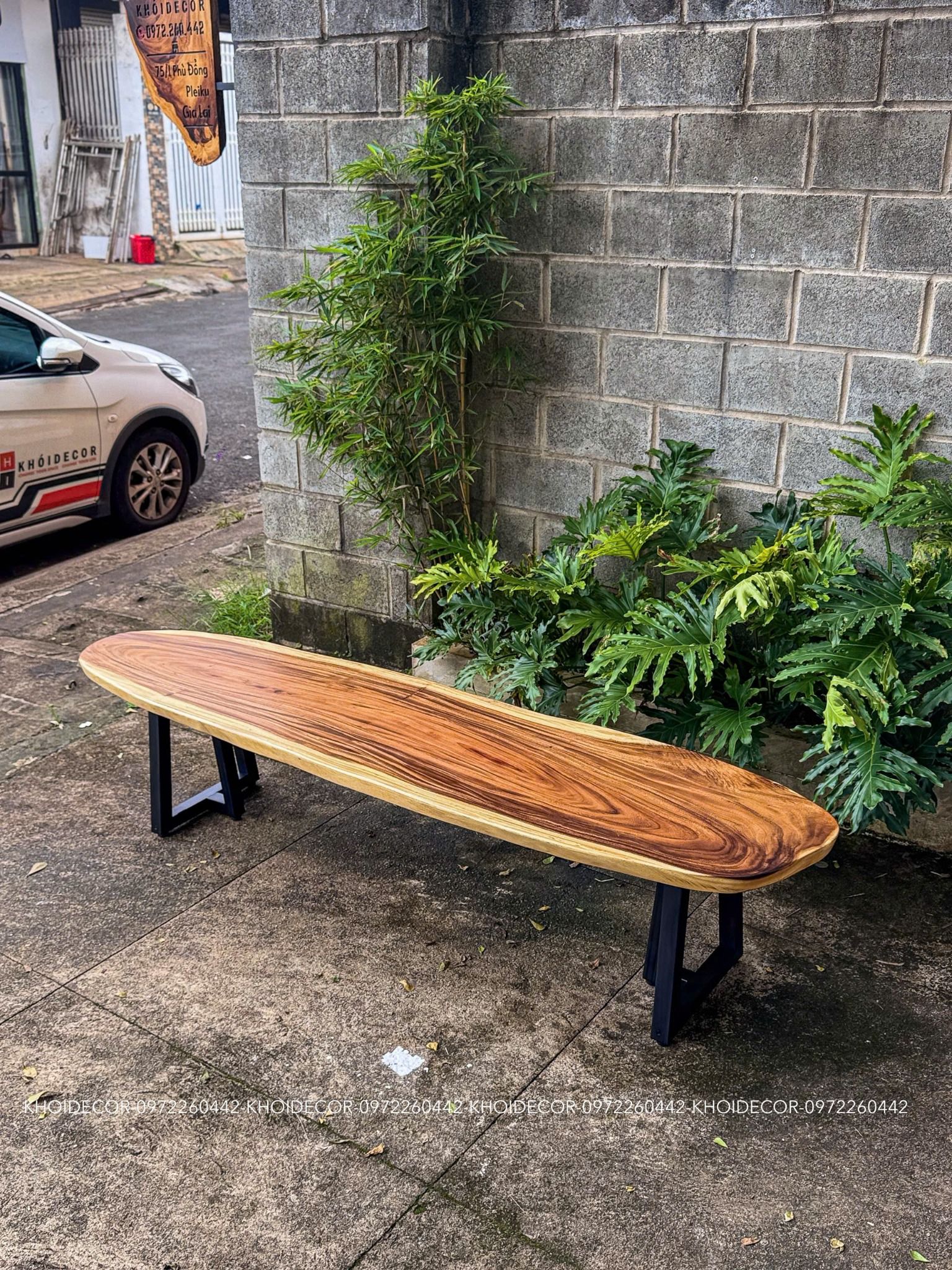  BÀN GỖ ME TÂY 228 x 54-56-50 x 5 cm 