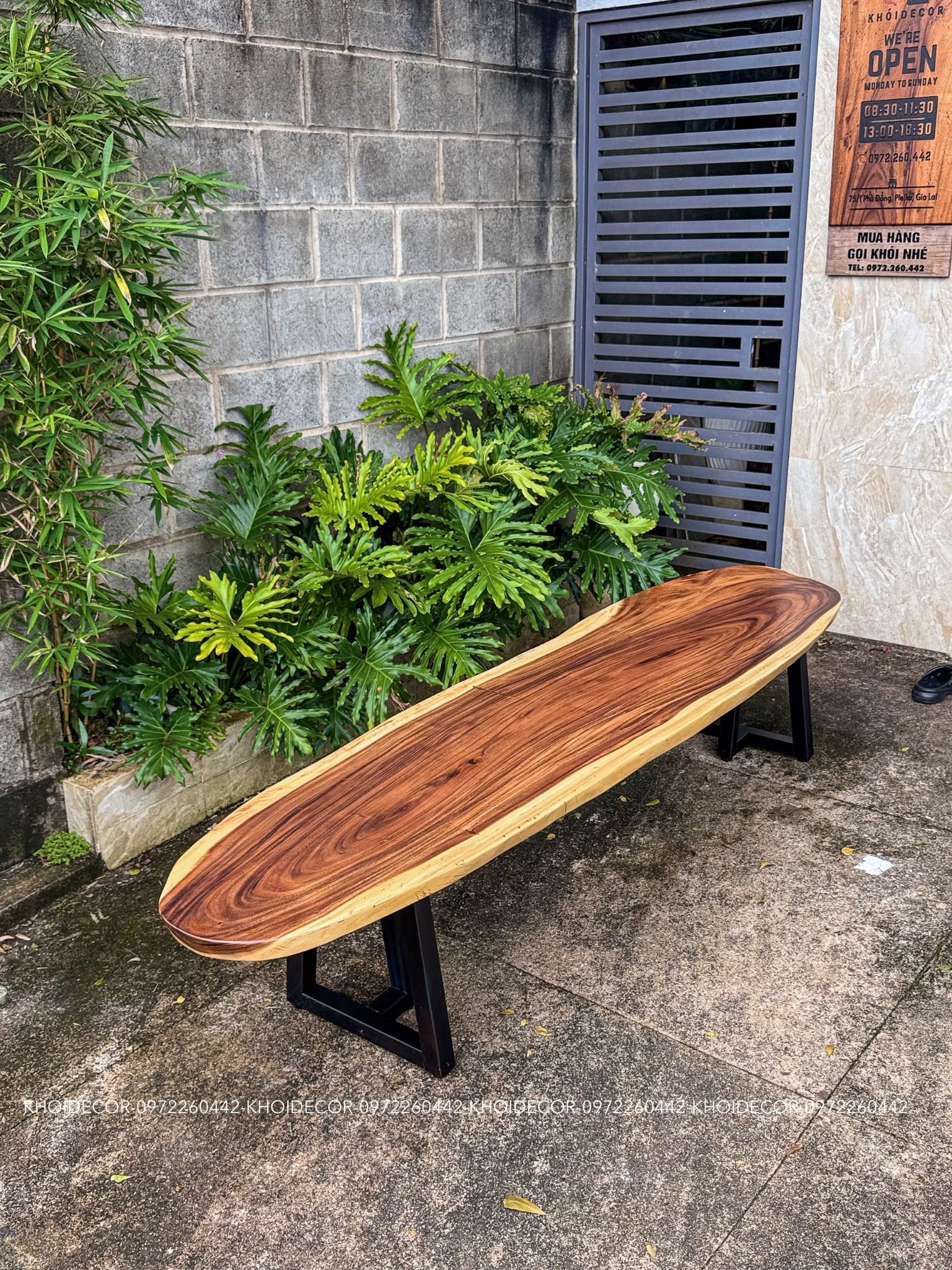  BÀN GỖ ME TÂY 228 x 54-56-50 x 5 cm 