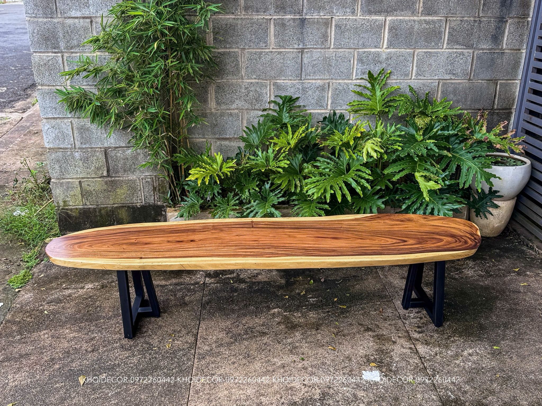  BÀN GỖ ME TÂY 228 x 54-56-50 x 5 cm 