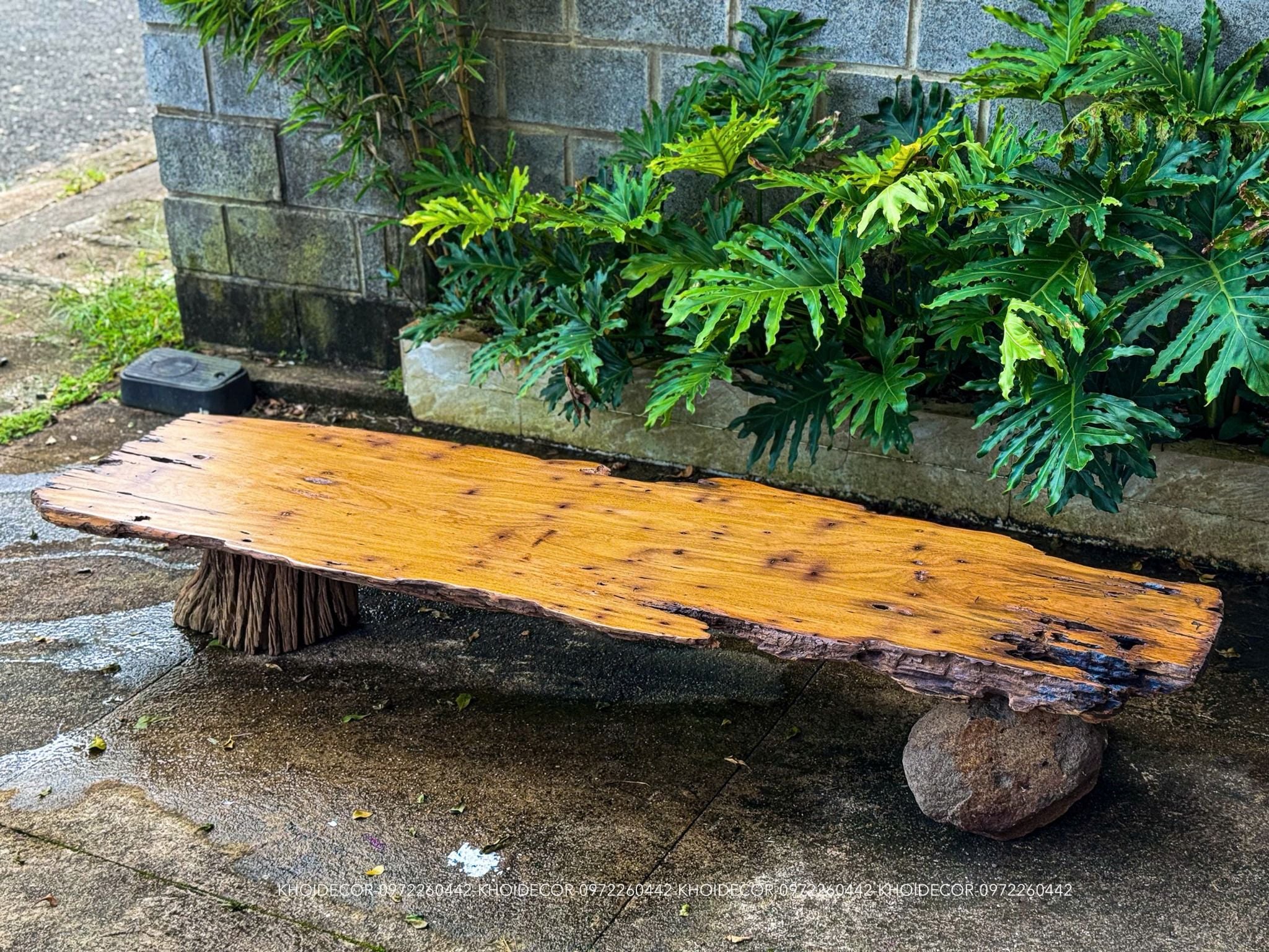  BÀN LŨA GỖ DỖI 212 x 39-55 x 7 cm 