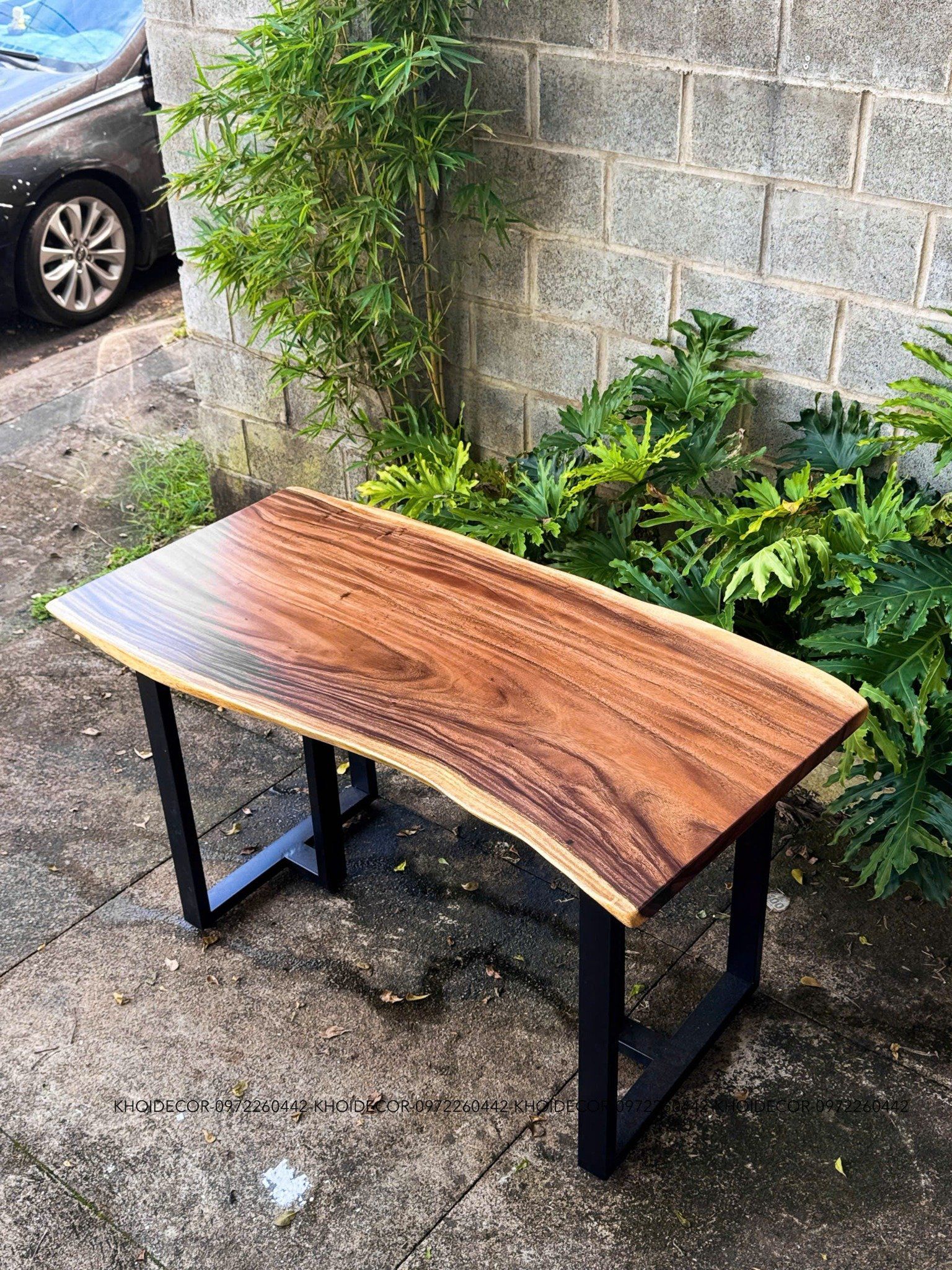  BÀN GỖ ME TÂY 140 x 70-66-69 x 4 cm 