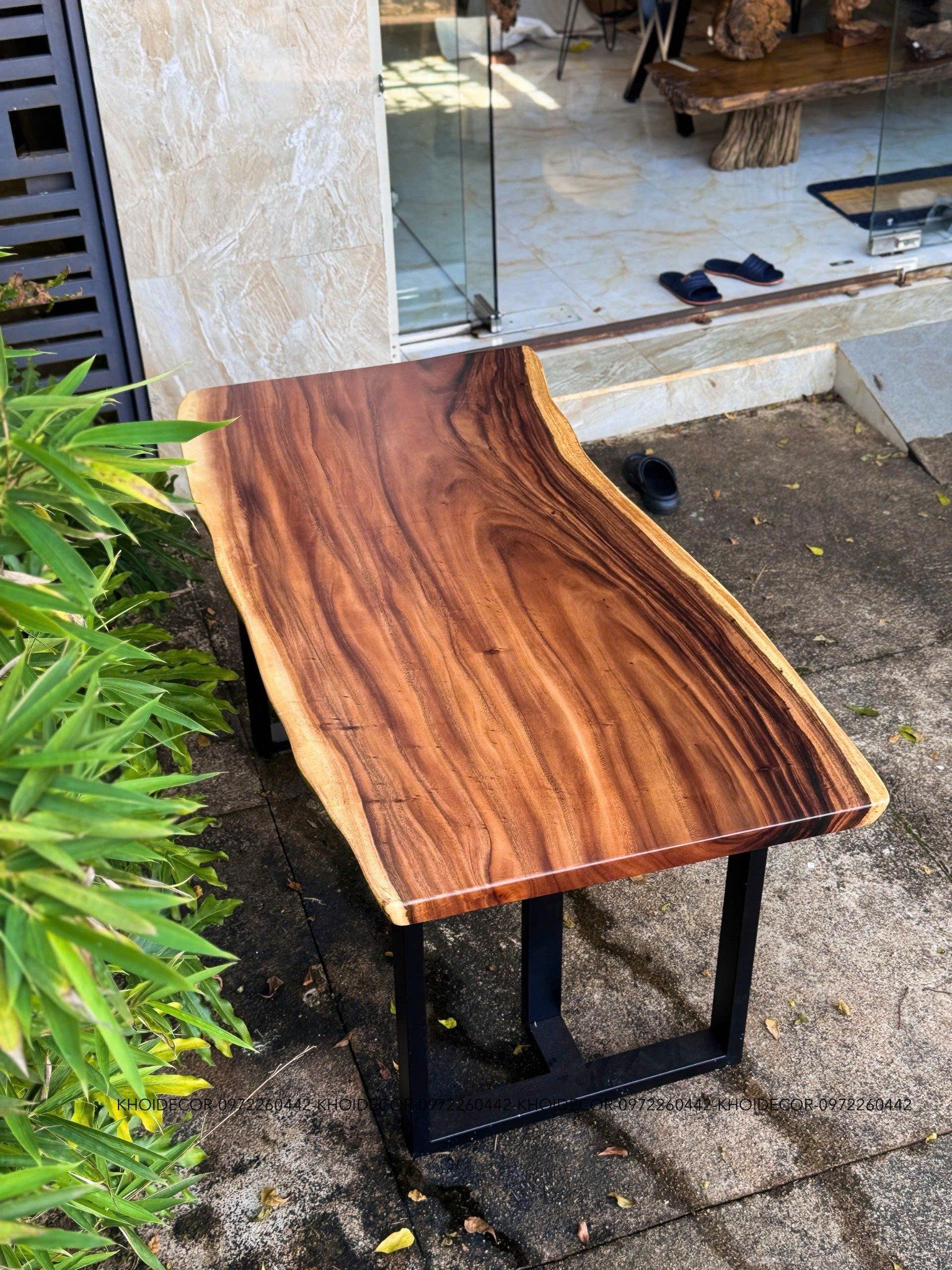  BÀN GỖ ME TÂY 140 x 70-66-69 x 4 cm 