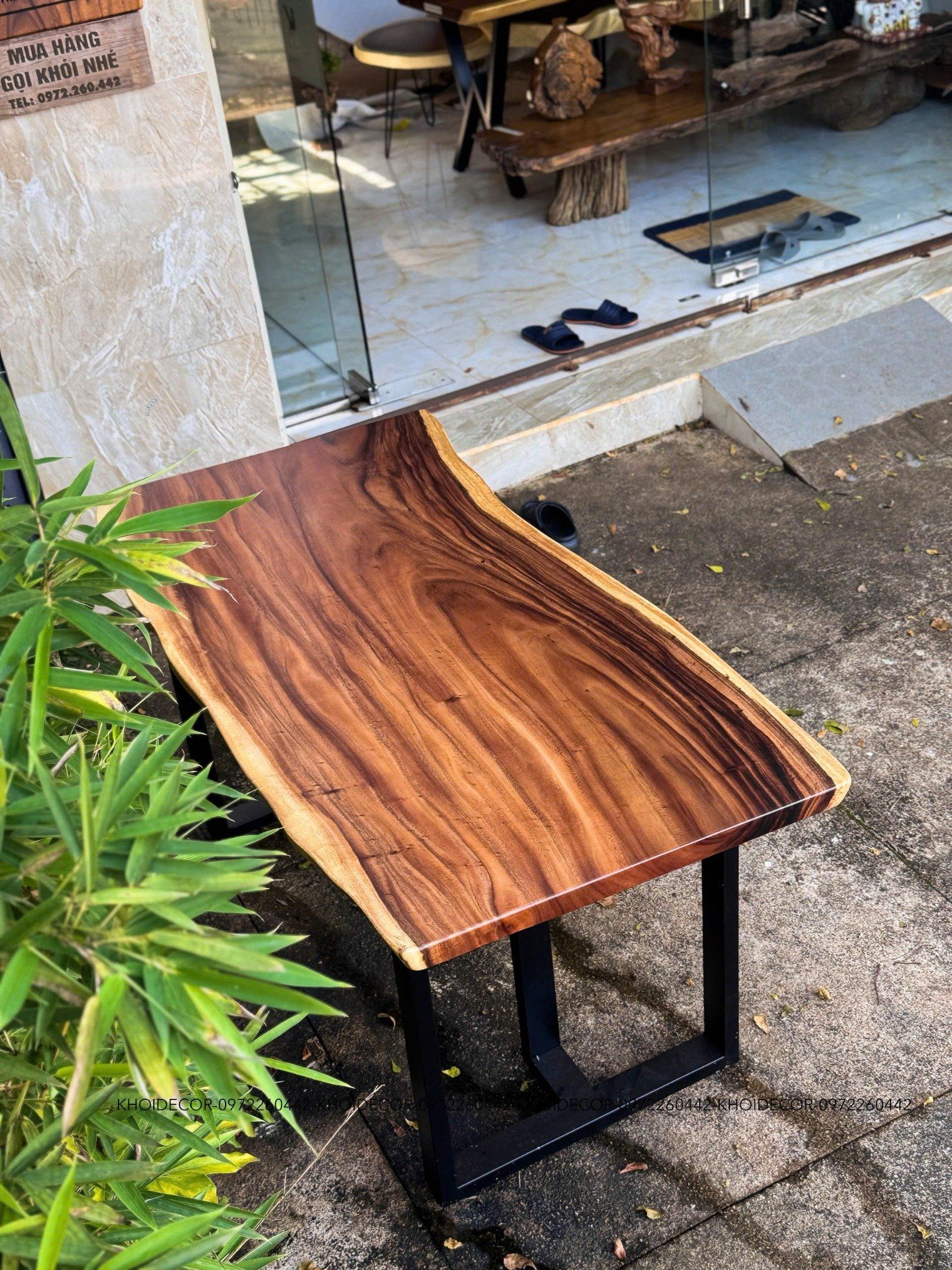  BÀN GỖ ME TÂY 140 x 70-66-69 x 4 cm 