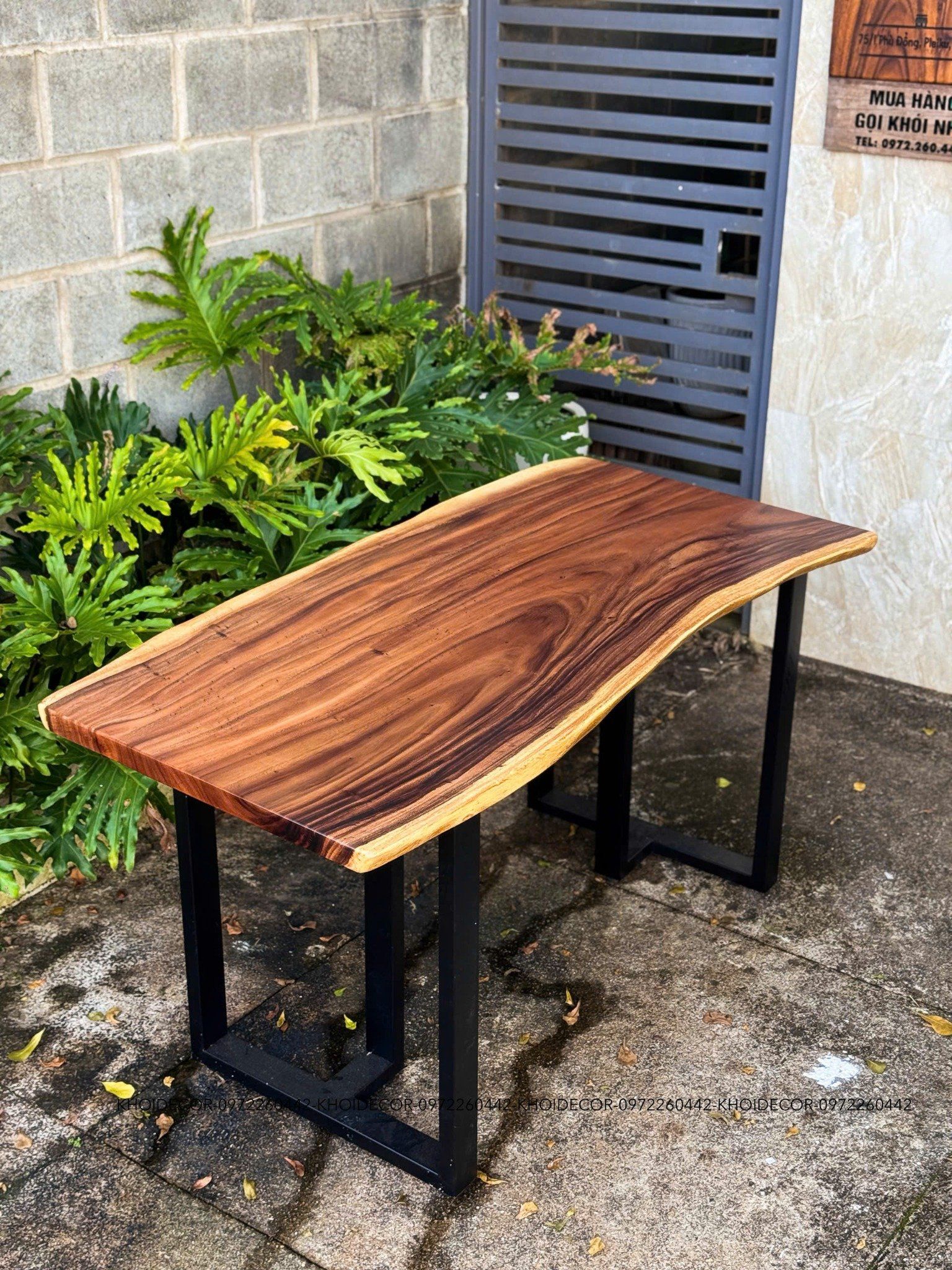  BÀN GỖ ME TÂY 140 x 70-66-69 x 4 cm 