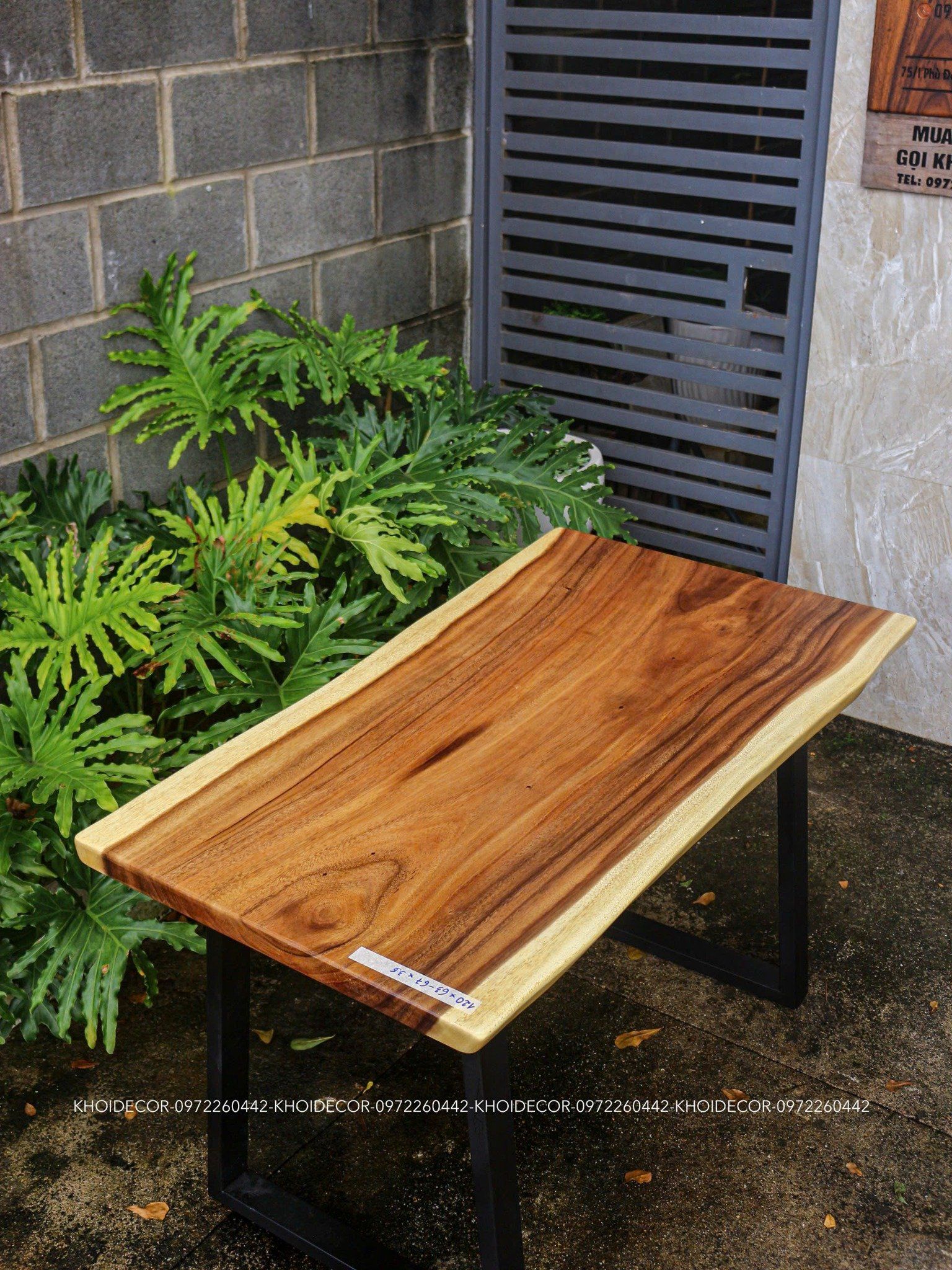  BÀN GỖ ME TÂY 120 x 63-68 x 3,5 cm 