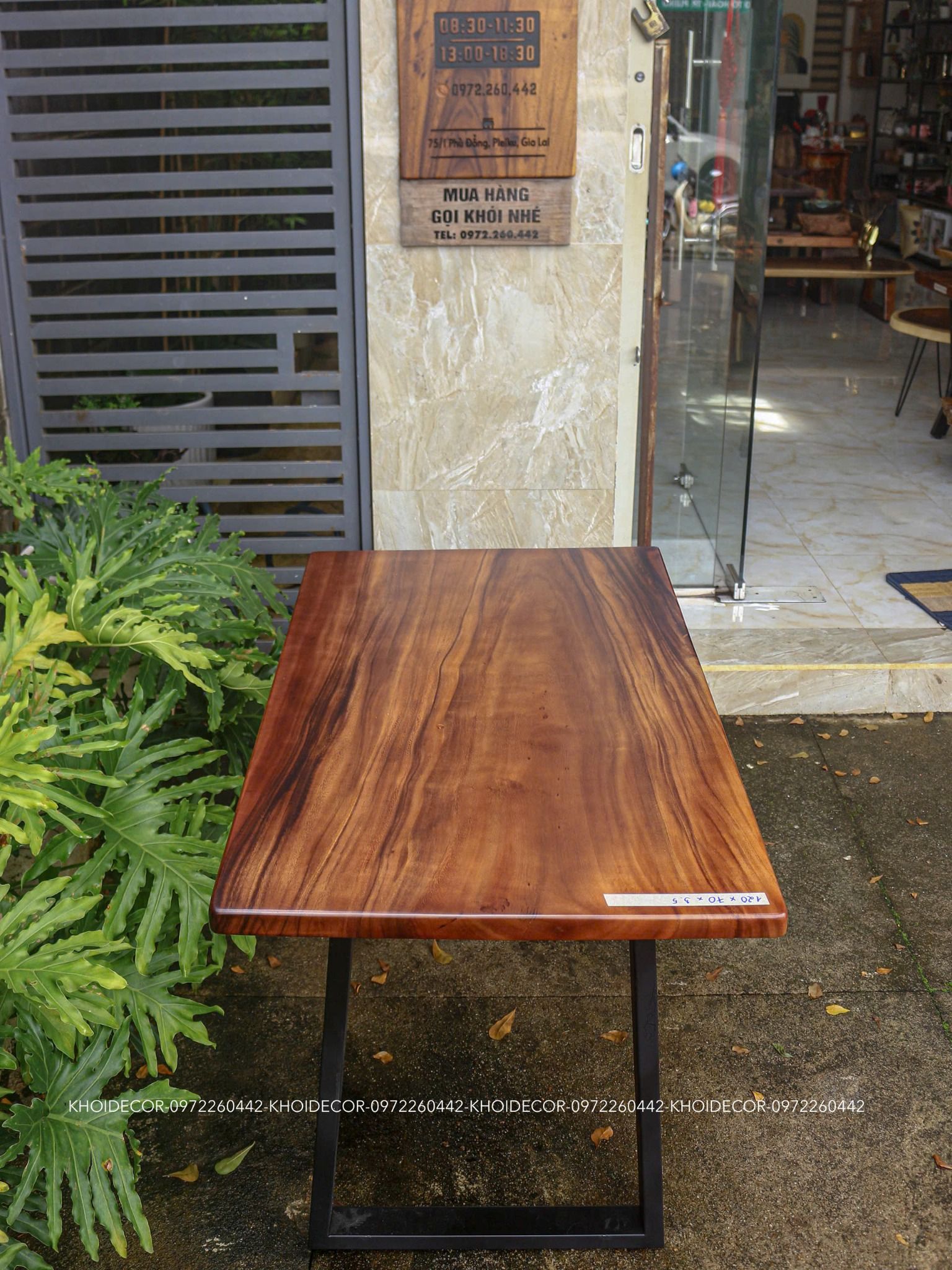  BÀN GỖ ME TÂY 120 x 70 x 3,5 cm 