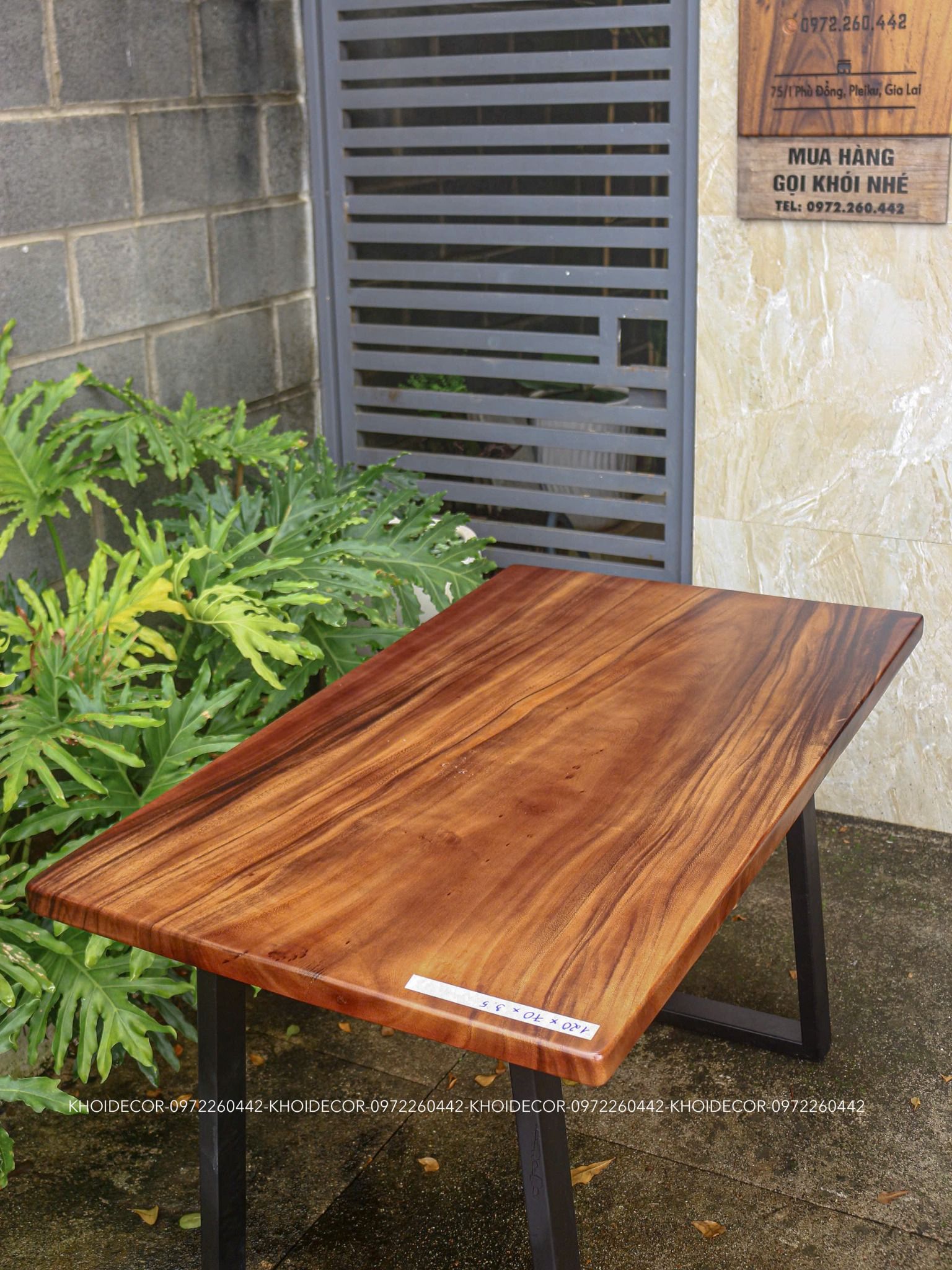  BÀN GỖ ME TÂY 120 x 70 x 3,5 cm 