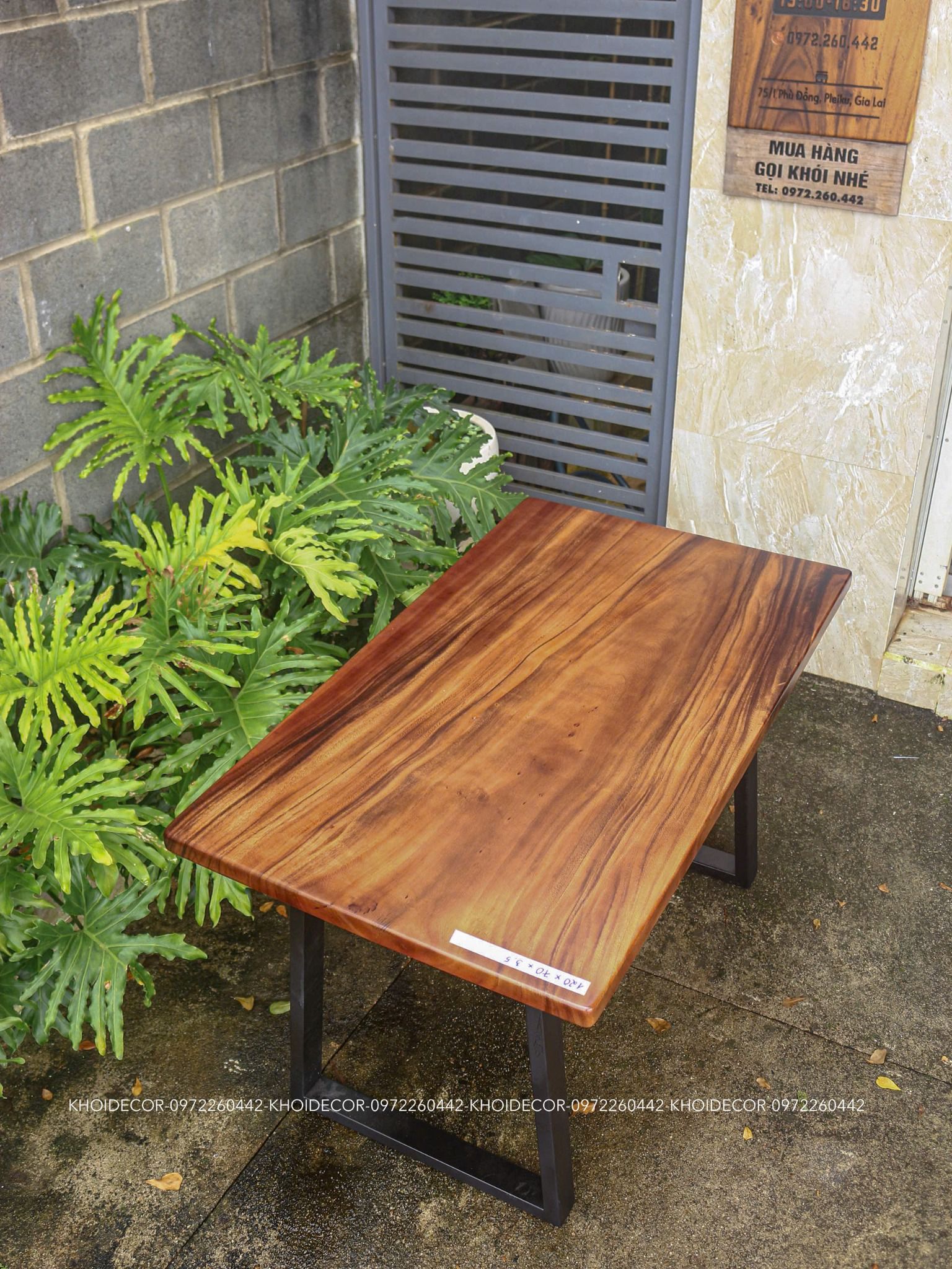  BÀN GỖ ME TÂY 120 x 70 x 3,5 cm 