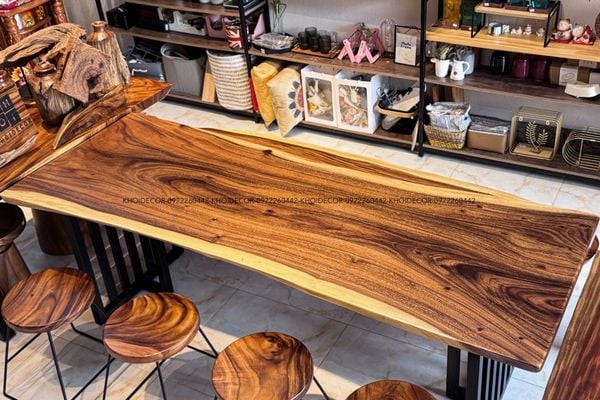  BÀN GỖ ME TÂY 220 x 73-71 x 5 cm 