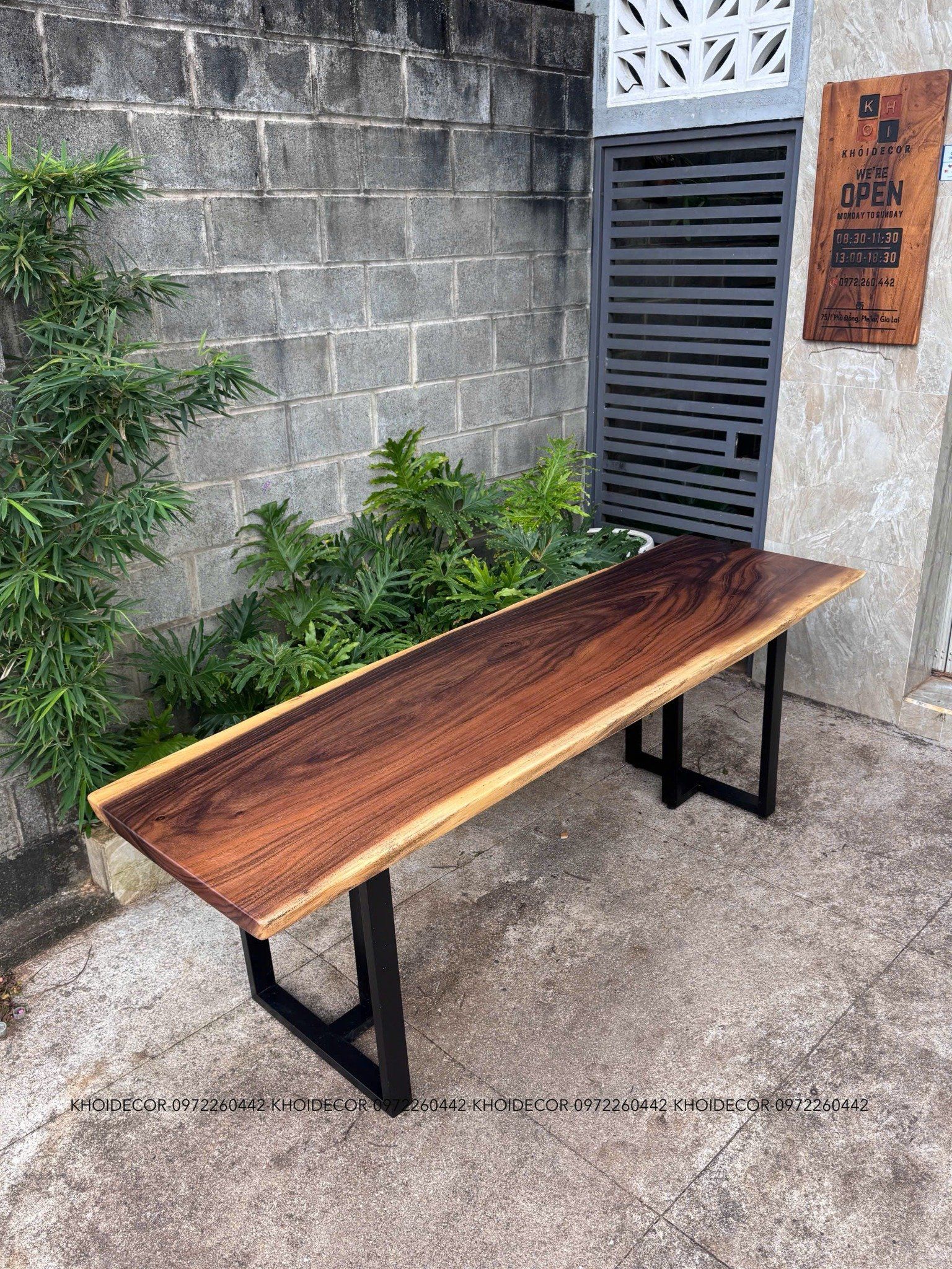  BÀN GỖ ME TÂY 230 x 65-70 x 5 cm 