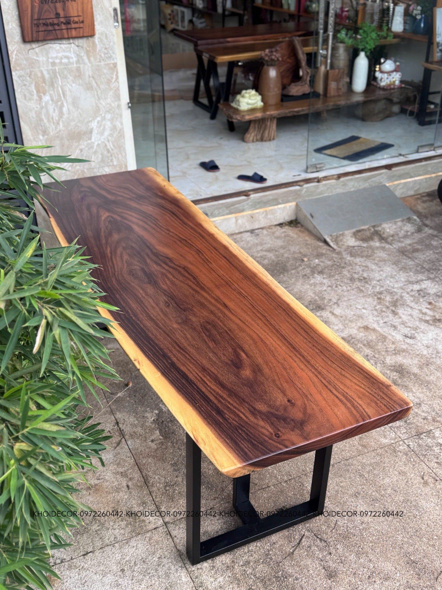  BÀN GỖ ME TÂY 230 x 65-70 x 5 cm 