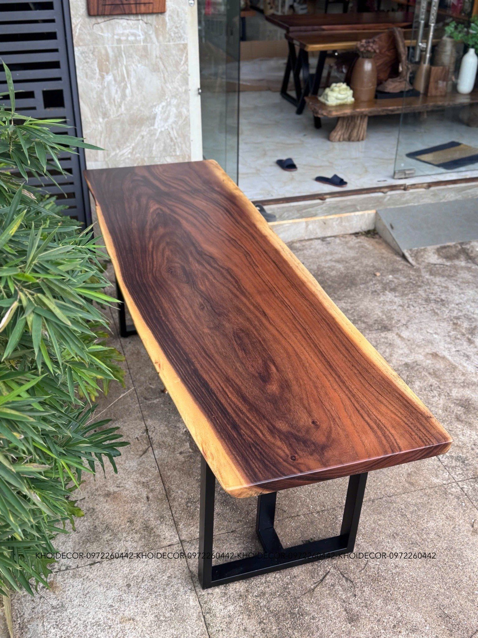  BÀN GỖ ME TÂY 230 x 65-70 x 5 cm 