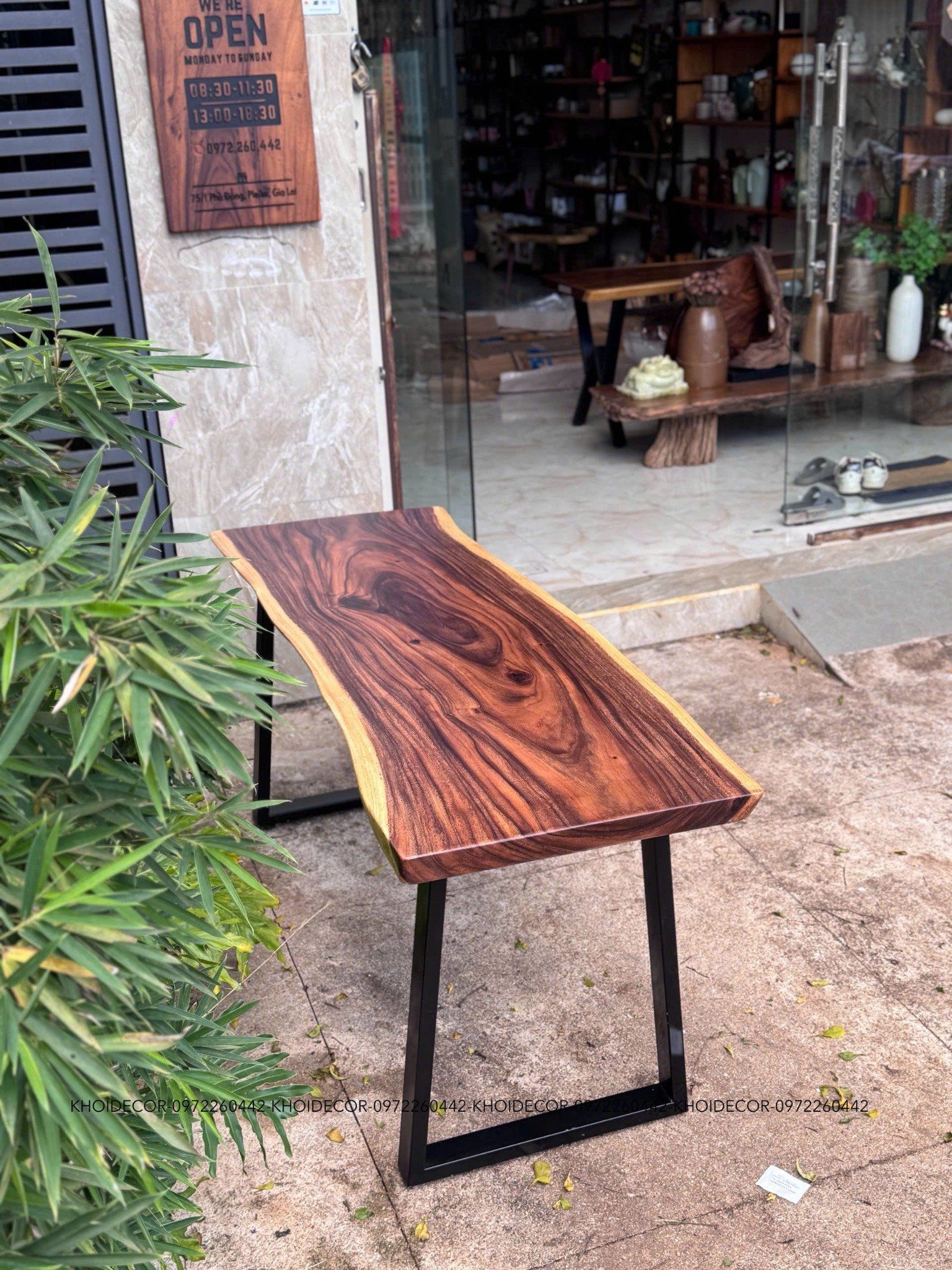  BÀN GỖ ME TÂY 165 x 55-60 x 5 cm 