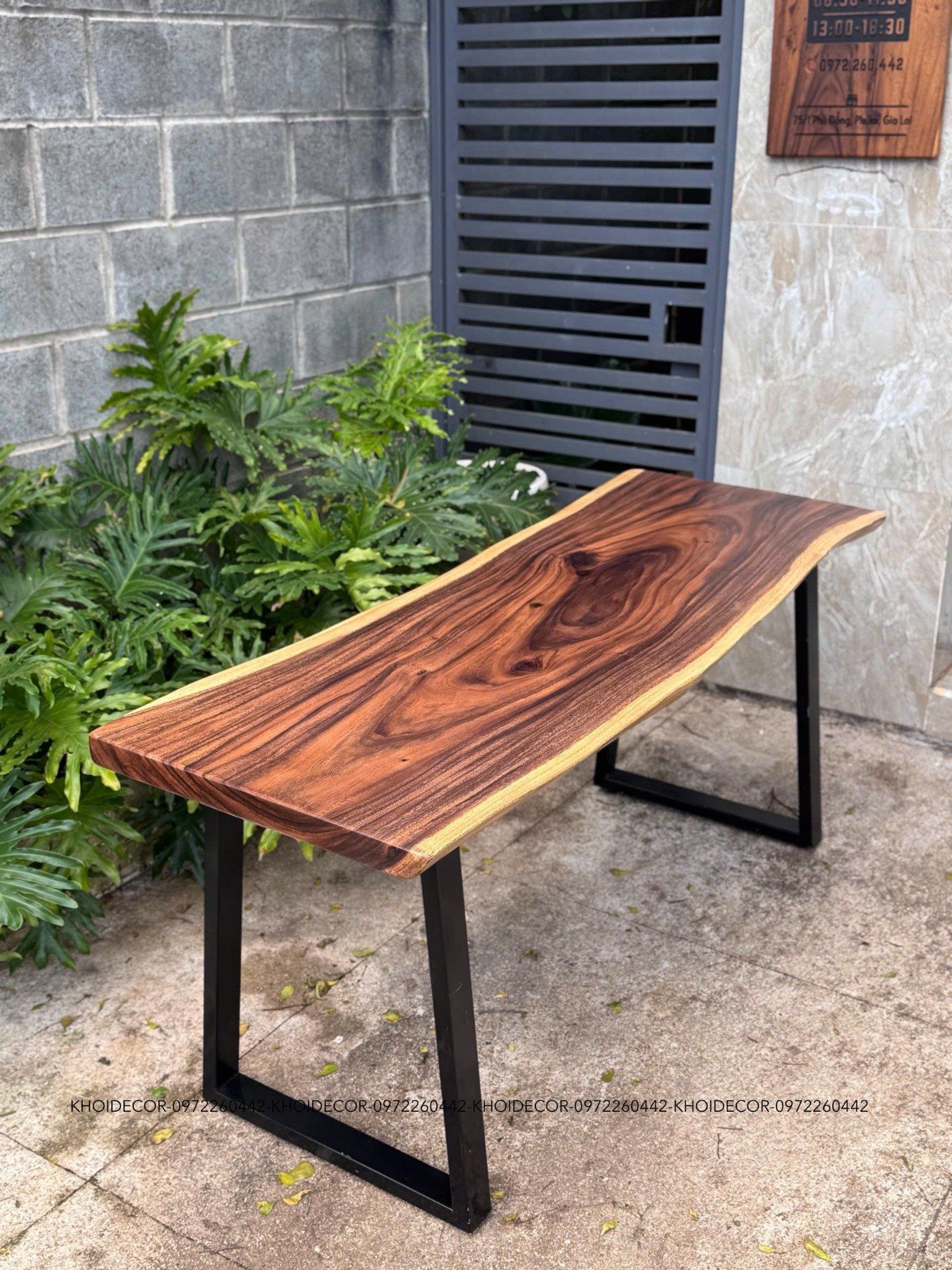  BÀN GỖ ME TÂY 165 x 55-60 x 5 cm 