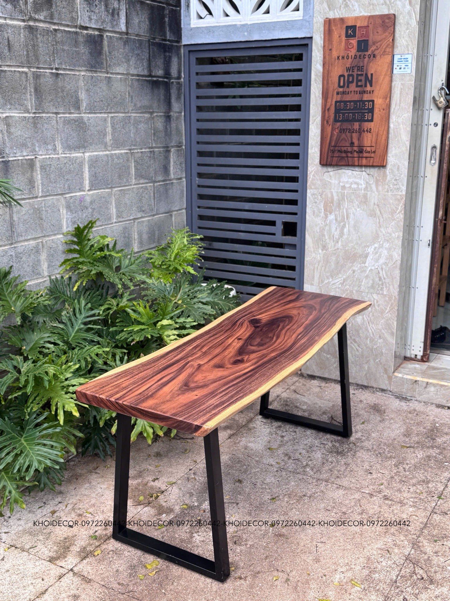  BÀN GỖ ME TÂY 165 x 55-60 x 5 cm 