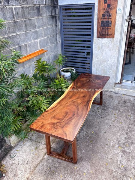  BÀN GỖ ME TÂY 200 x 58-66 x 5 cm 