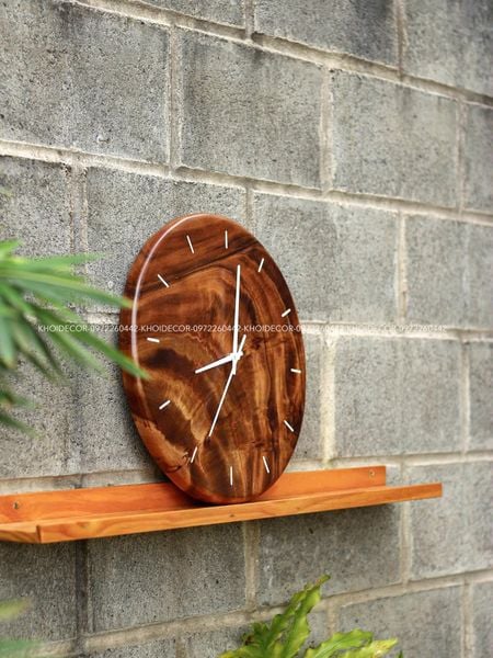  ĐỒNG HỒ TRÒN GỖ ME TÂY TREO TƯỜNG 