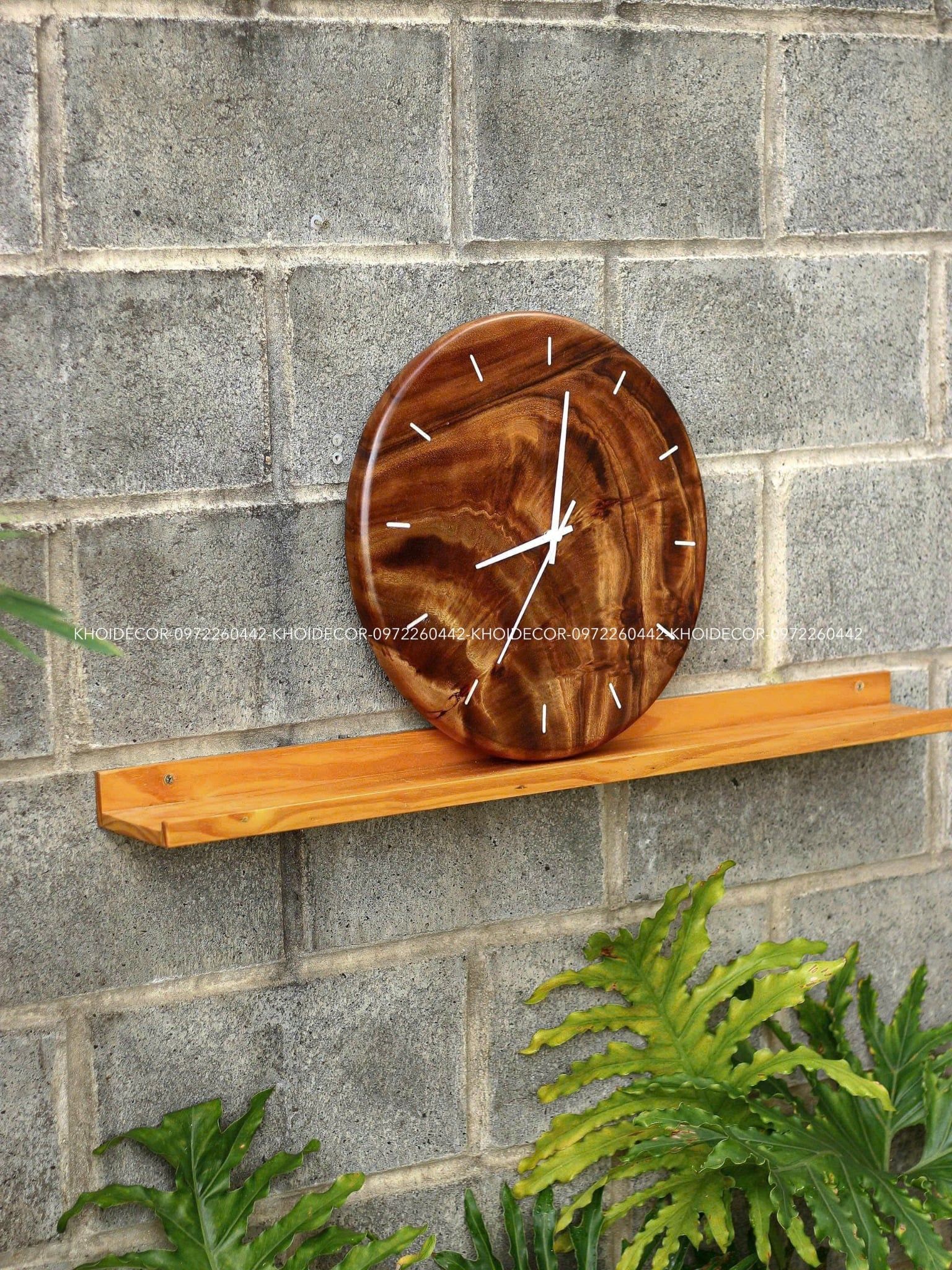  ĐỒNG HỒ TRÒN GỖ ME TÂY TREO TƯỜNG 