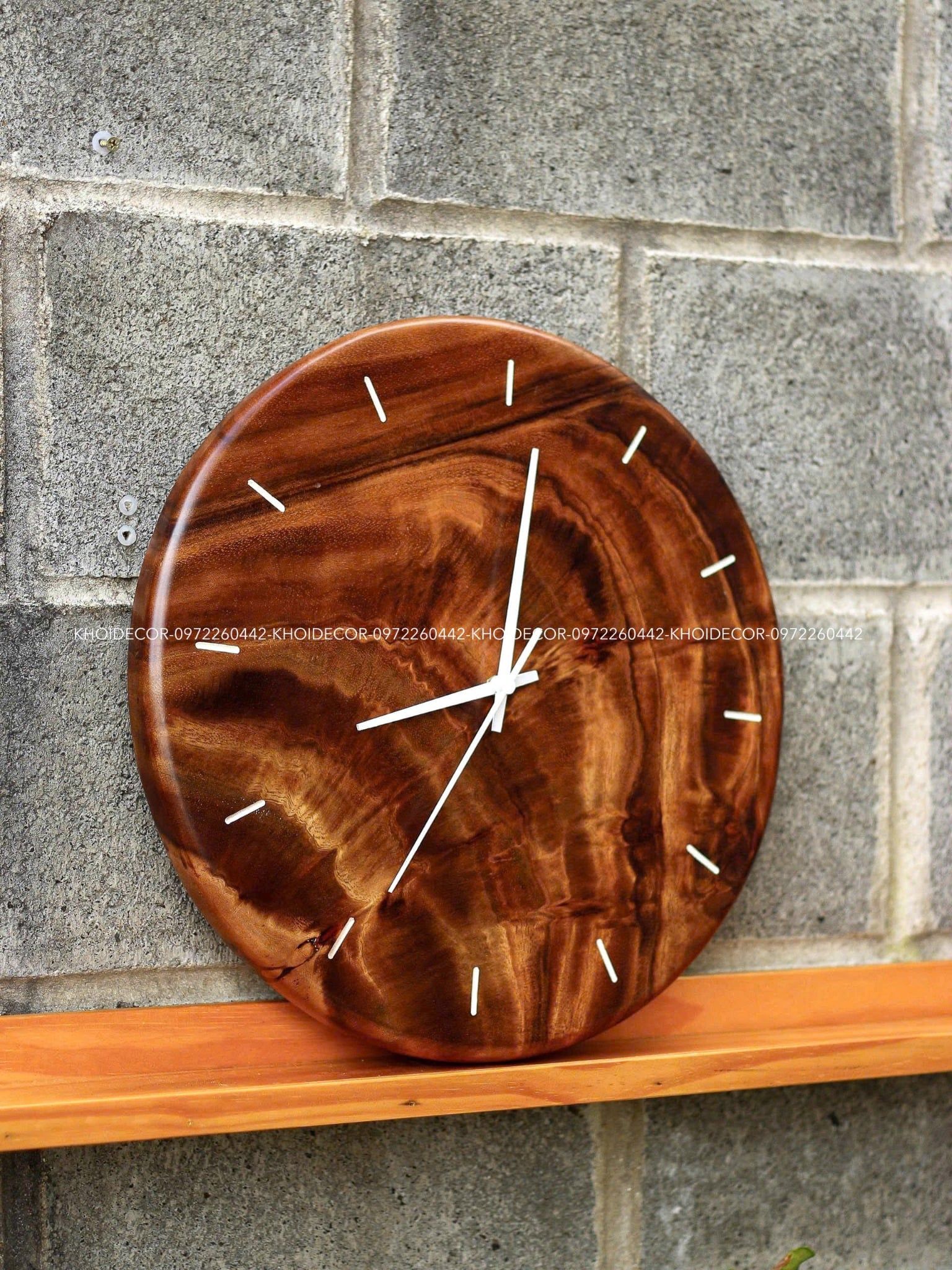  ĐỒNG HỒ TRÒN GỖ ME TÂY TREO TƯỜNG 