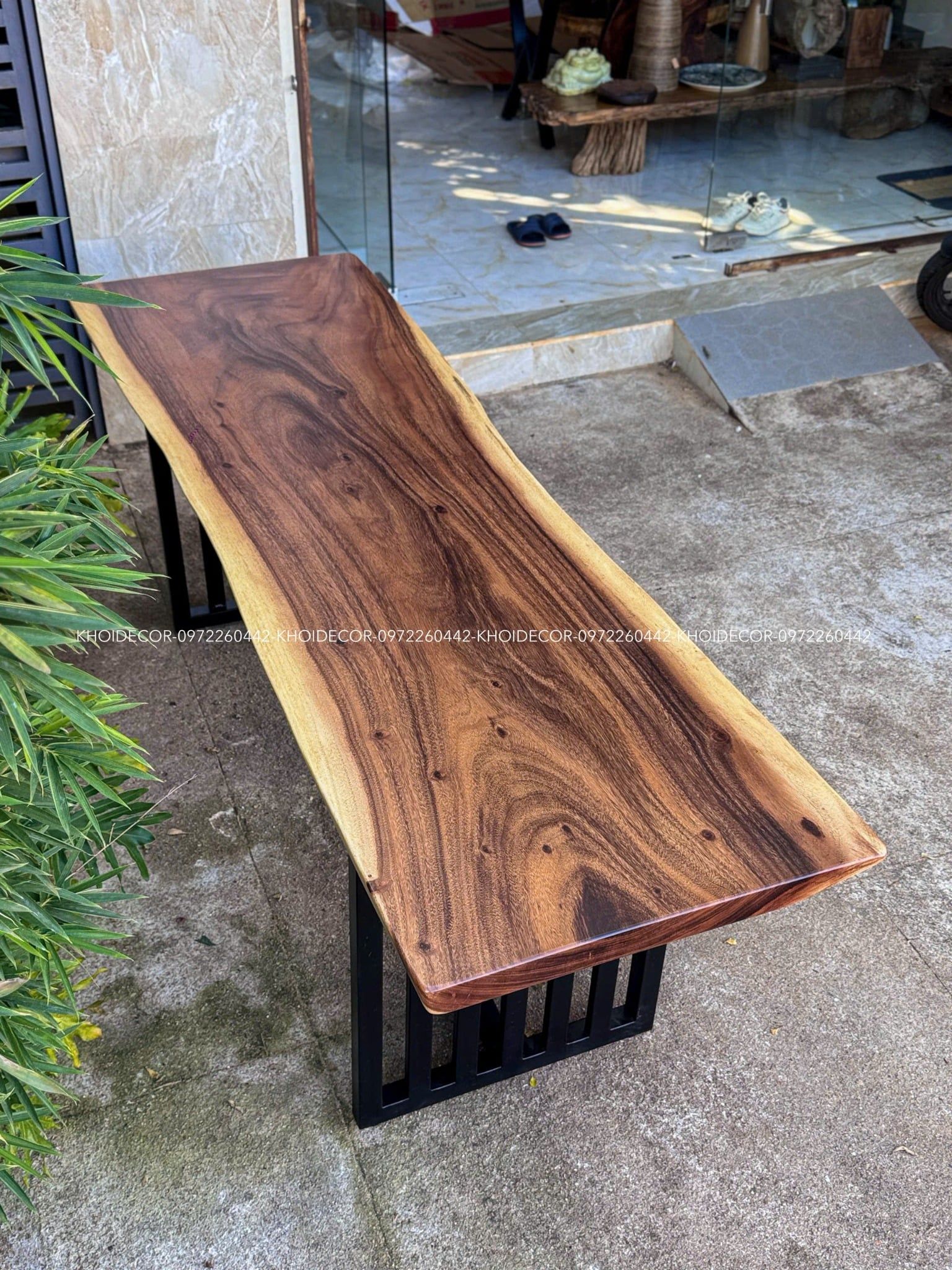  BÀN GỖ ME TÂY 220 x 62-70 x 5 cm 