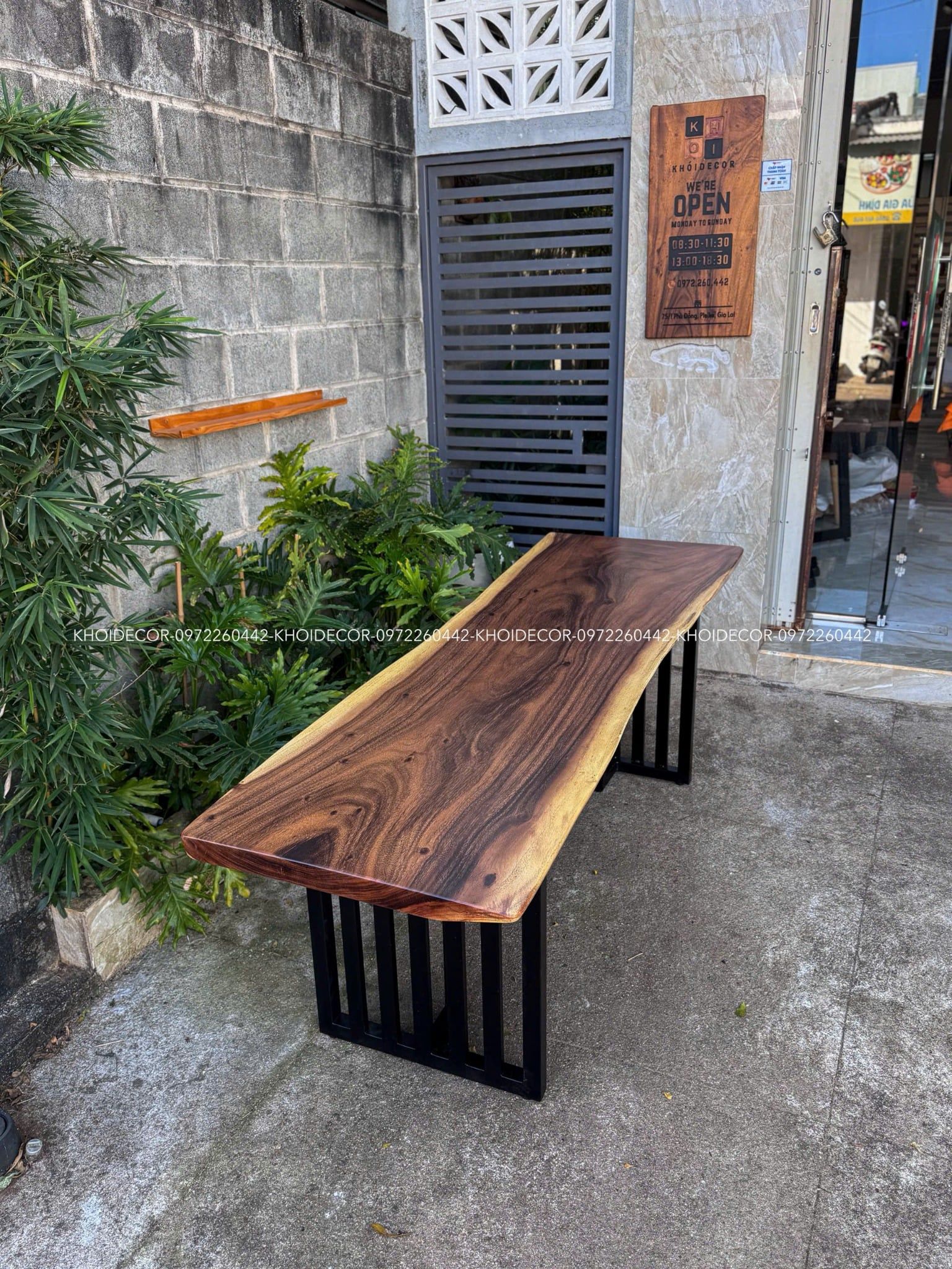  BÀN GỖ ME TÂY 220 x 62-70 x 5 cm 