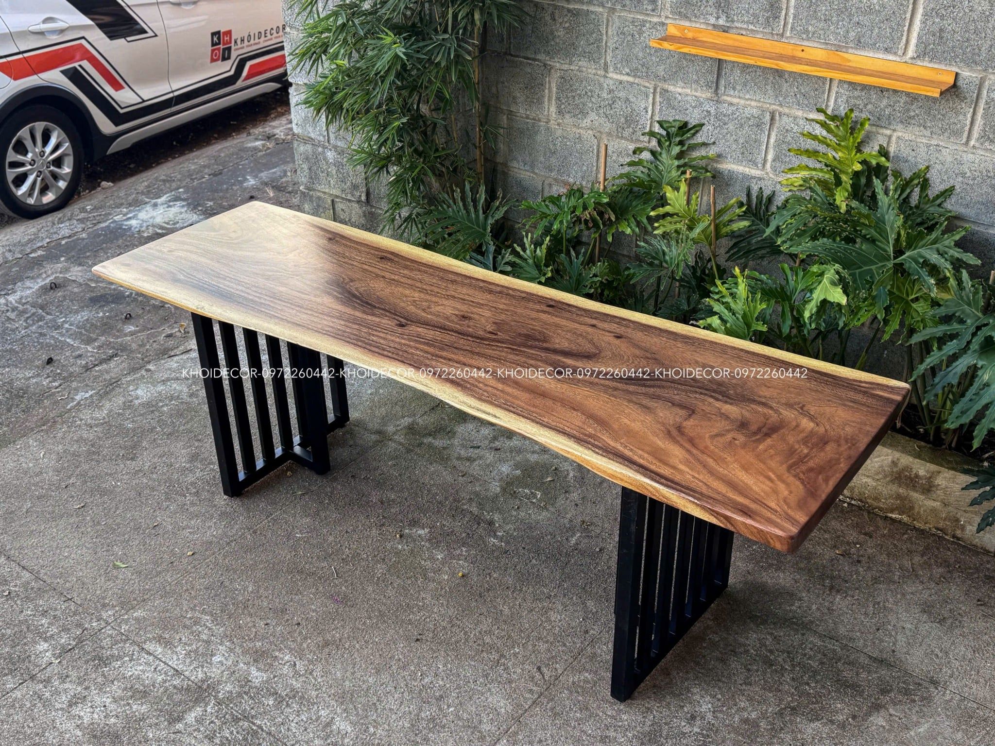  BÀN GỖ ME TÂY 220 x 62-70 x 5 cm 