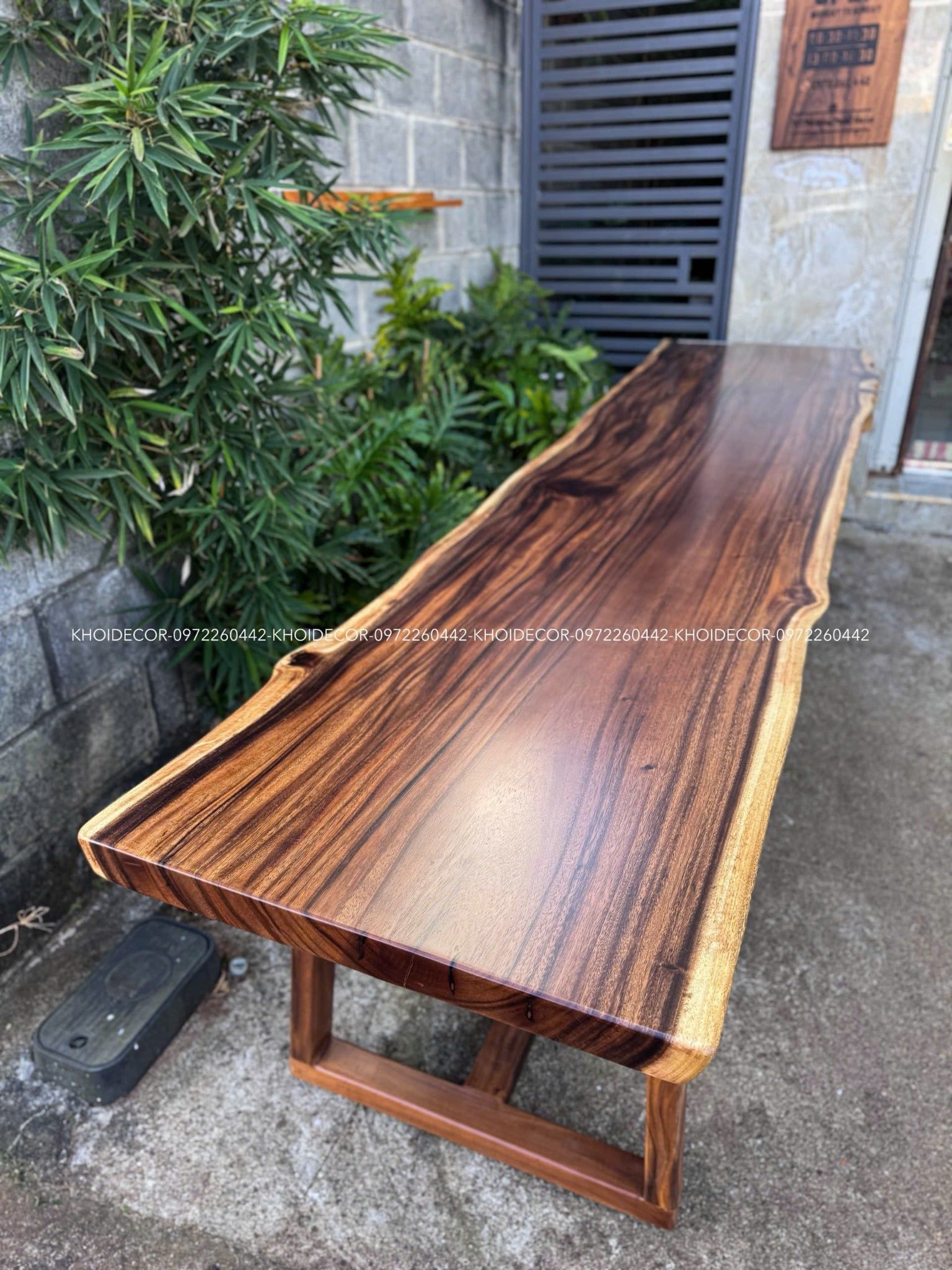  BÀN GỖ ME TÂY 315 x 63-73 x 5 cm 
