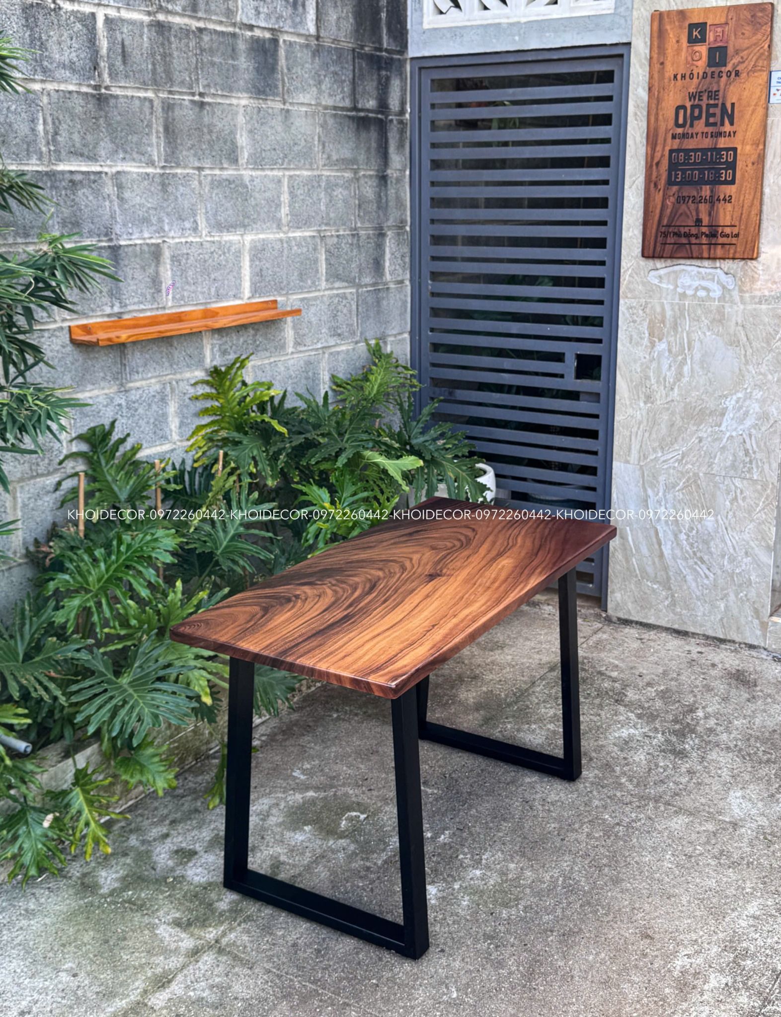  BÀN GỖ ME TÂY 120 x 60 x 3,5 cm 