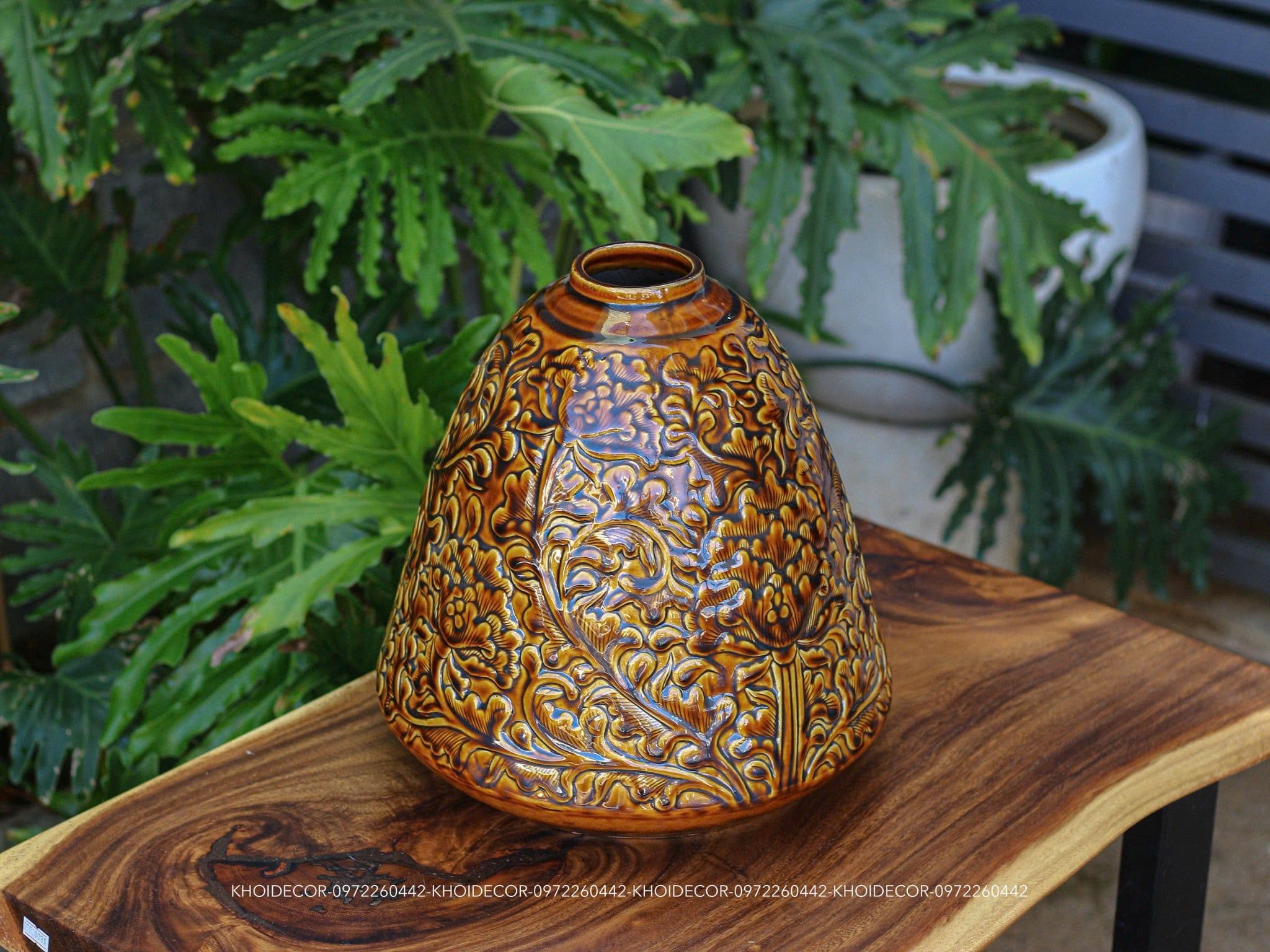  BÌNH KHẮC NỔI HOA DÂY BÁT TRÀNG 