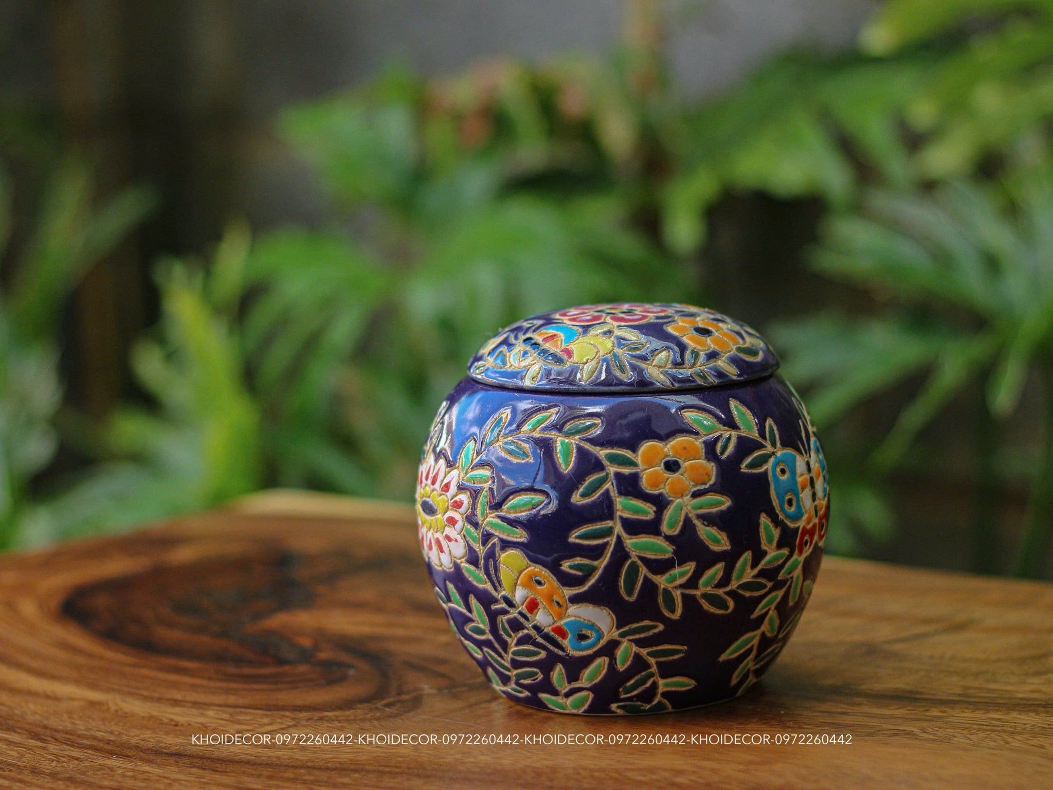  HŨ ĐỰNG MỨT DÂY LÁ GỐM BIÊN HÒA 