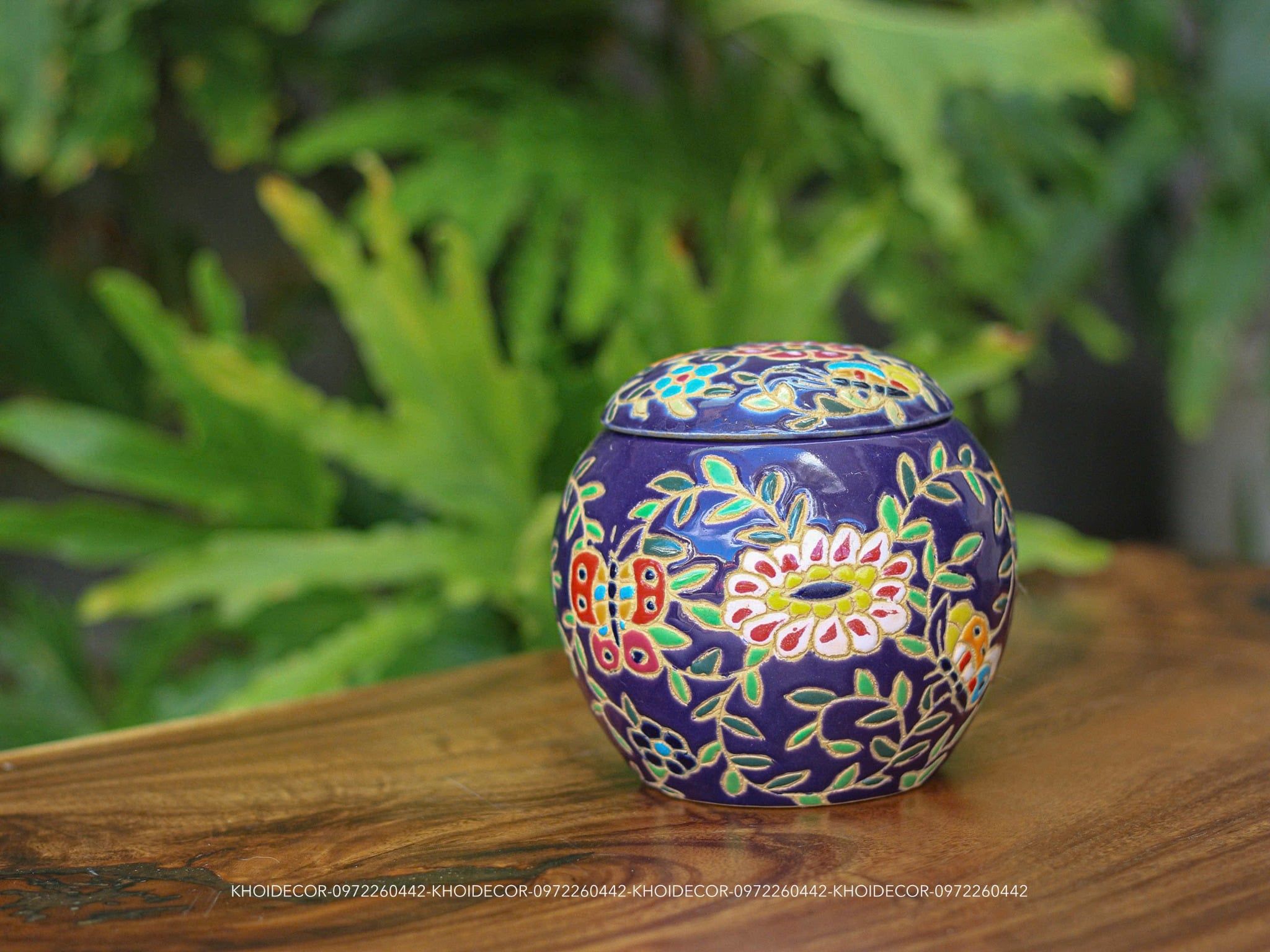  HŨ ĐỰNG MỨT DÂY LÁ GỐM BIÊN HÒA 