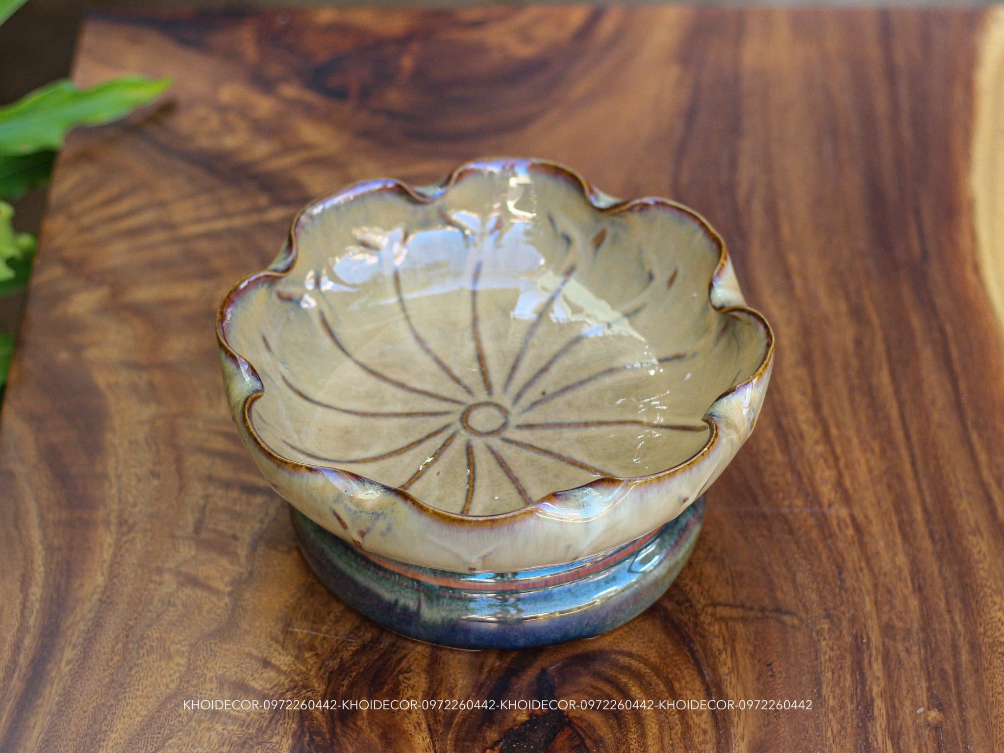  BÁT THẢ HOA BÁT TRÀNG KÈM ĐẾ 