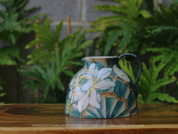  CA SỮA VẼ SEN VUỐT TAY – GỐM PHONG 