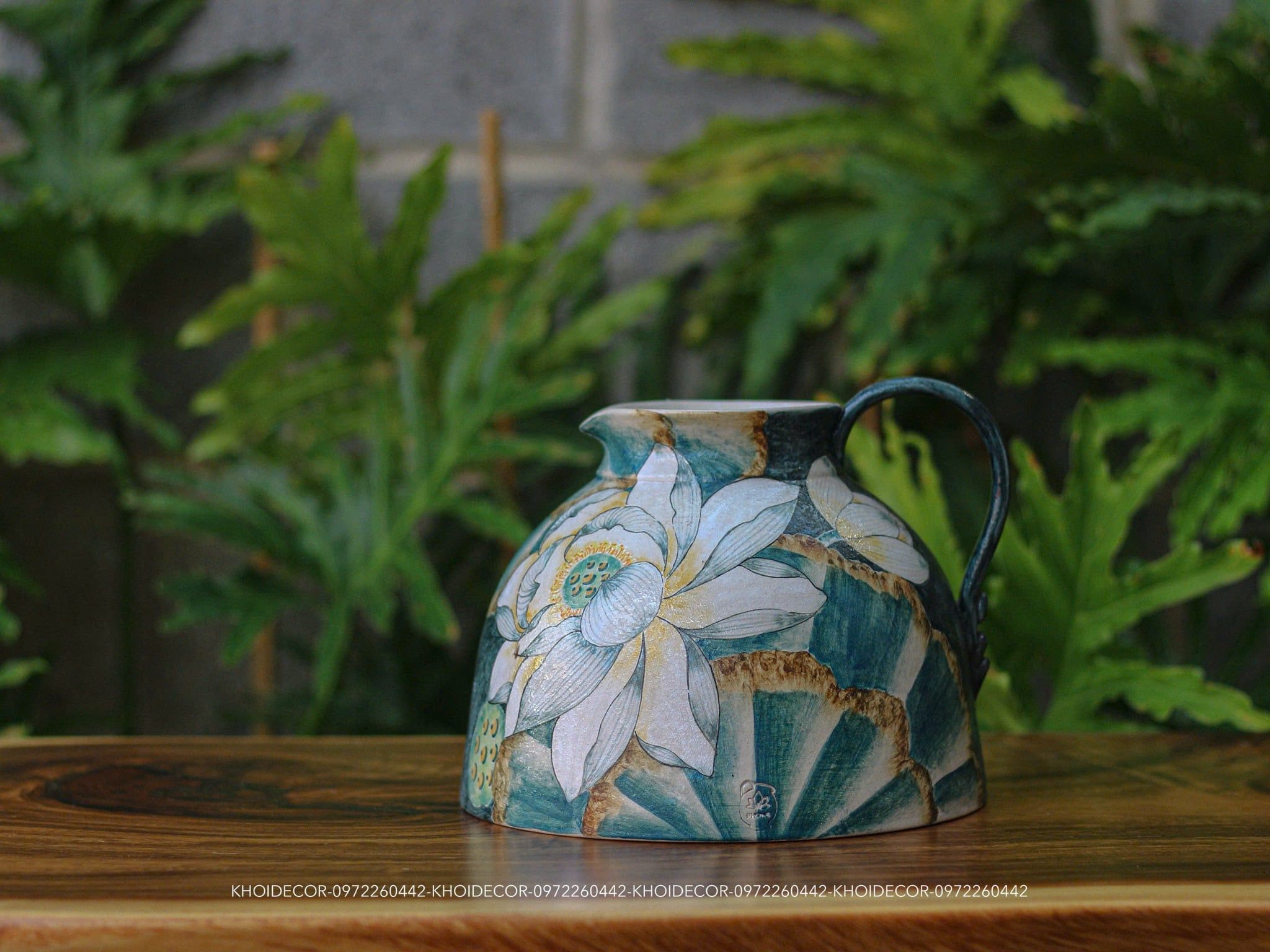  CA SỮA VẼ SEN VUỐT TAY – GỐM PHONG 