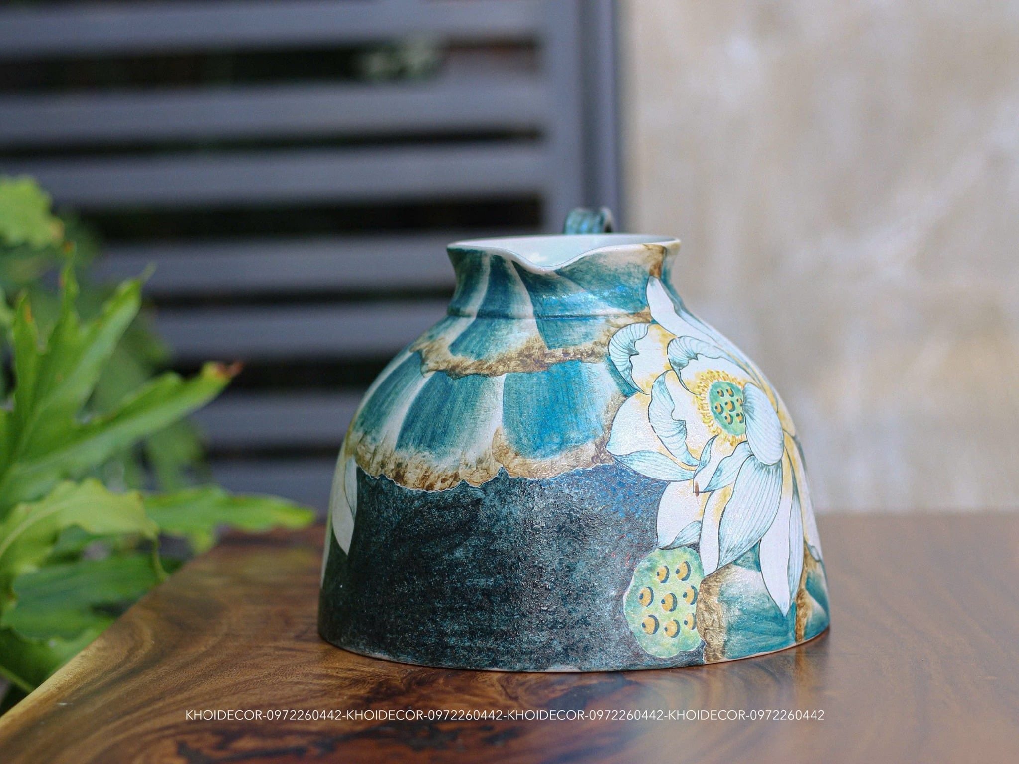  CA SỮA VẼ SEN VUỐT TAY – GỐM PHONG 