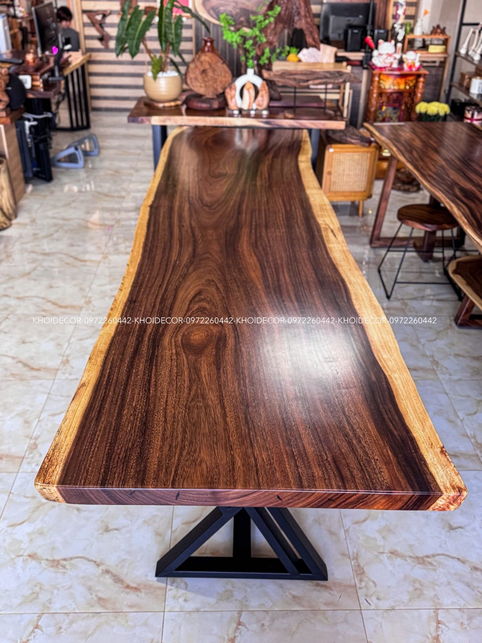  BÀN GỖ ME TÂY 317 x 94-87-85 x 5  cm 