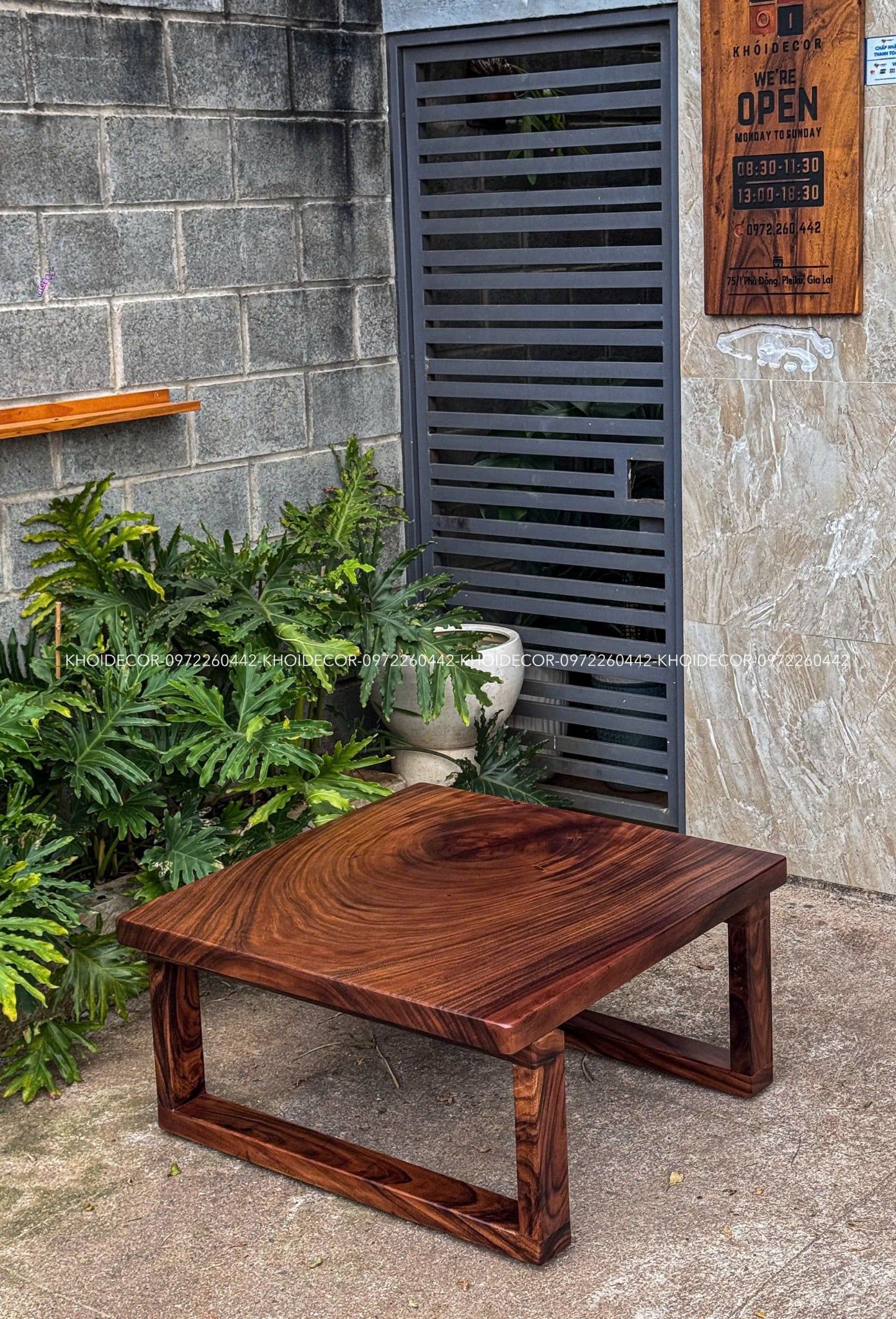  BÀN GỖ ME TÂY 90 x 90 x 45 cm 