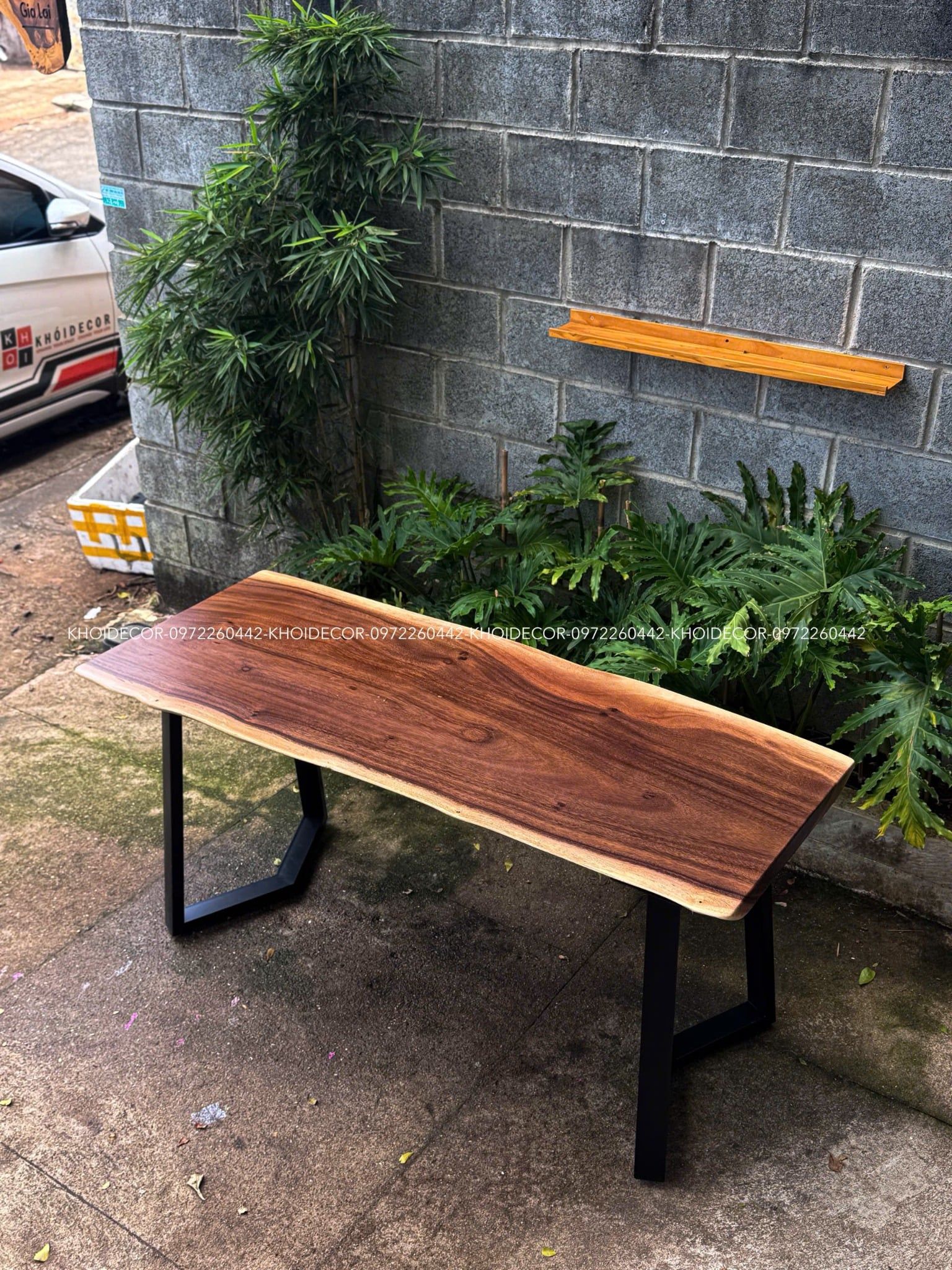  BÀN GỖ ME TÂY 160 x 60-65 x 5 cm 