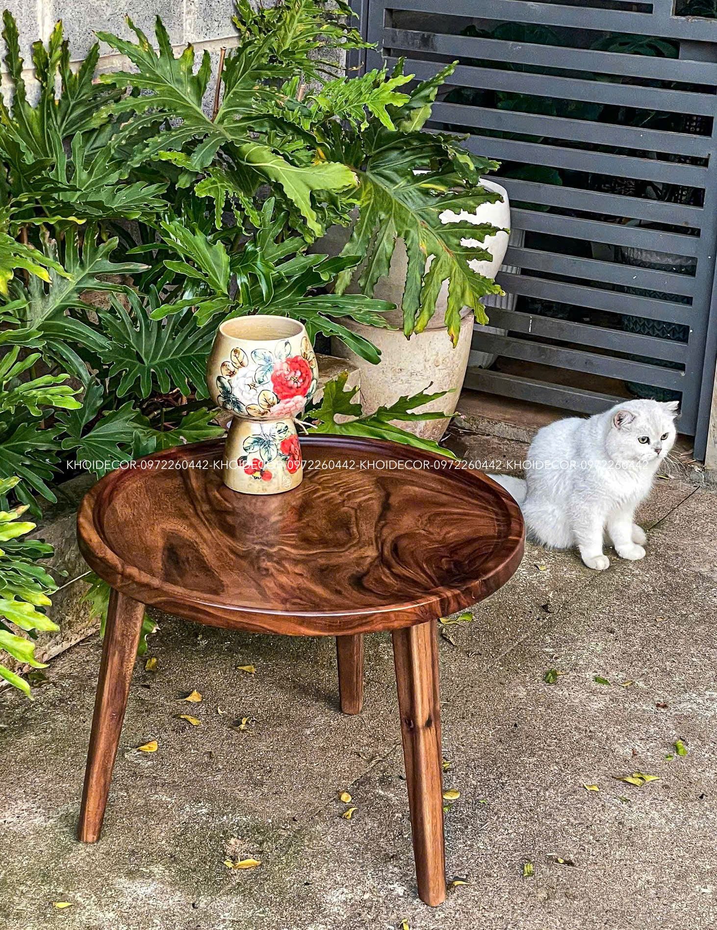  BÀN SOFA GỖ ME TÂY 60 x 4 cm 